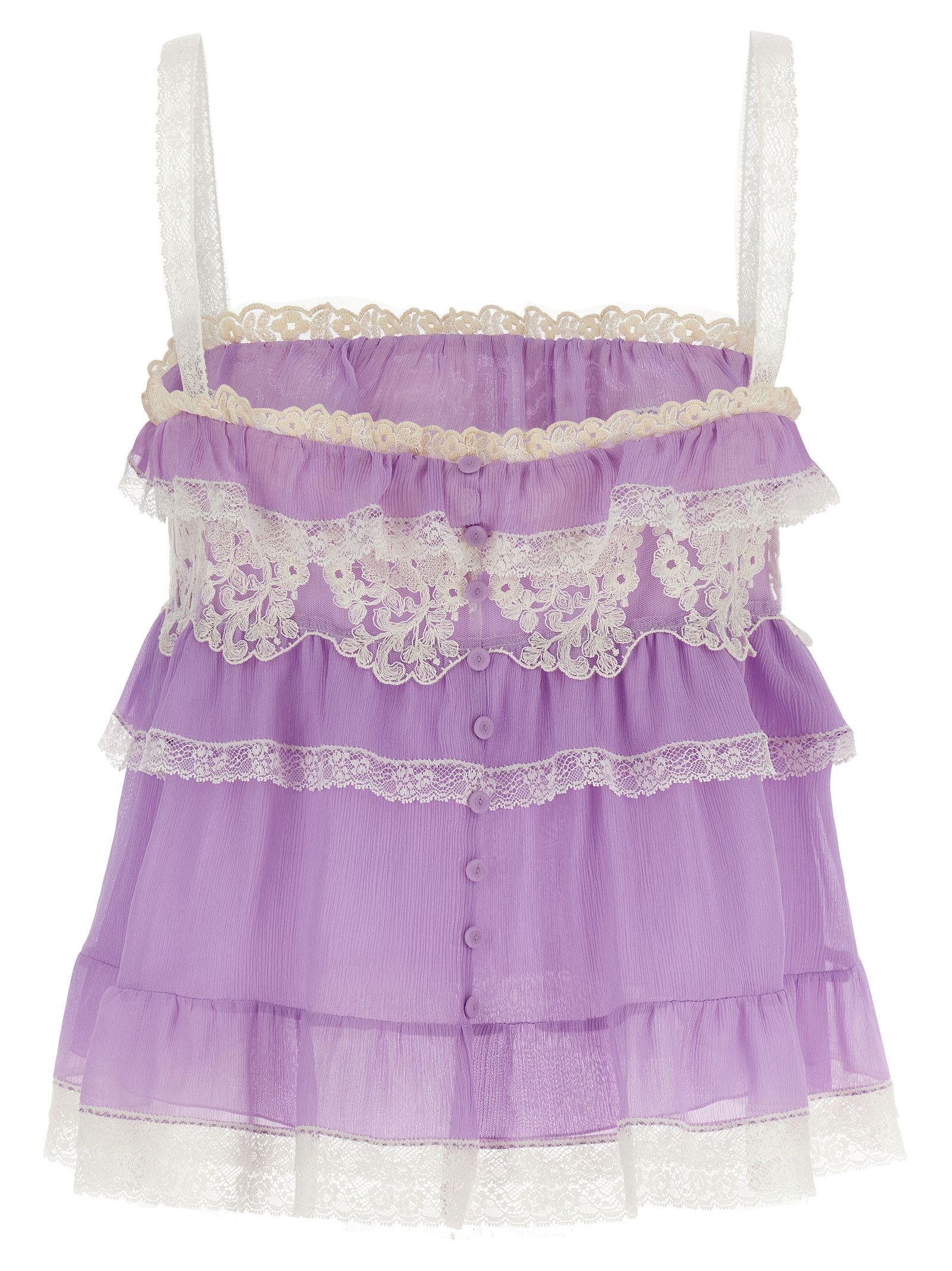 Alberta Ferretti Flounces and lace top Size S / US 4 / IT 40 - 2 Thumbnail