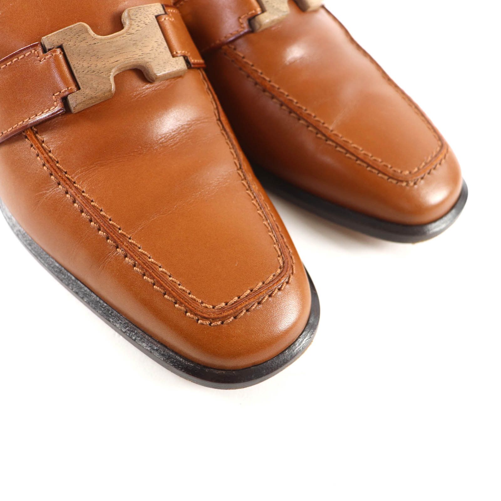 Hermes Hermes Hermès Brown Leather Pumps Leather Shoes DUTY FREE for USA Size ONE SIZE - 7 Thumbnail