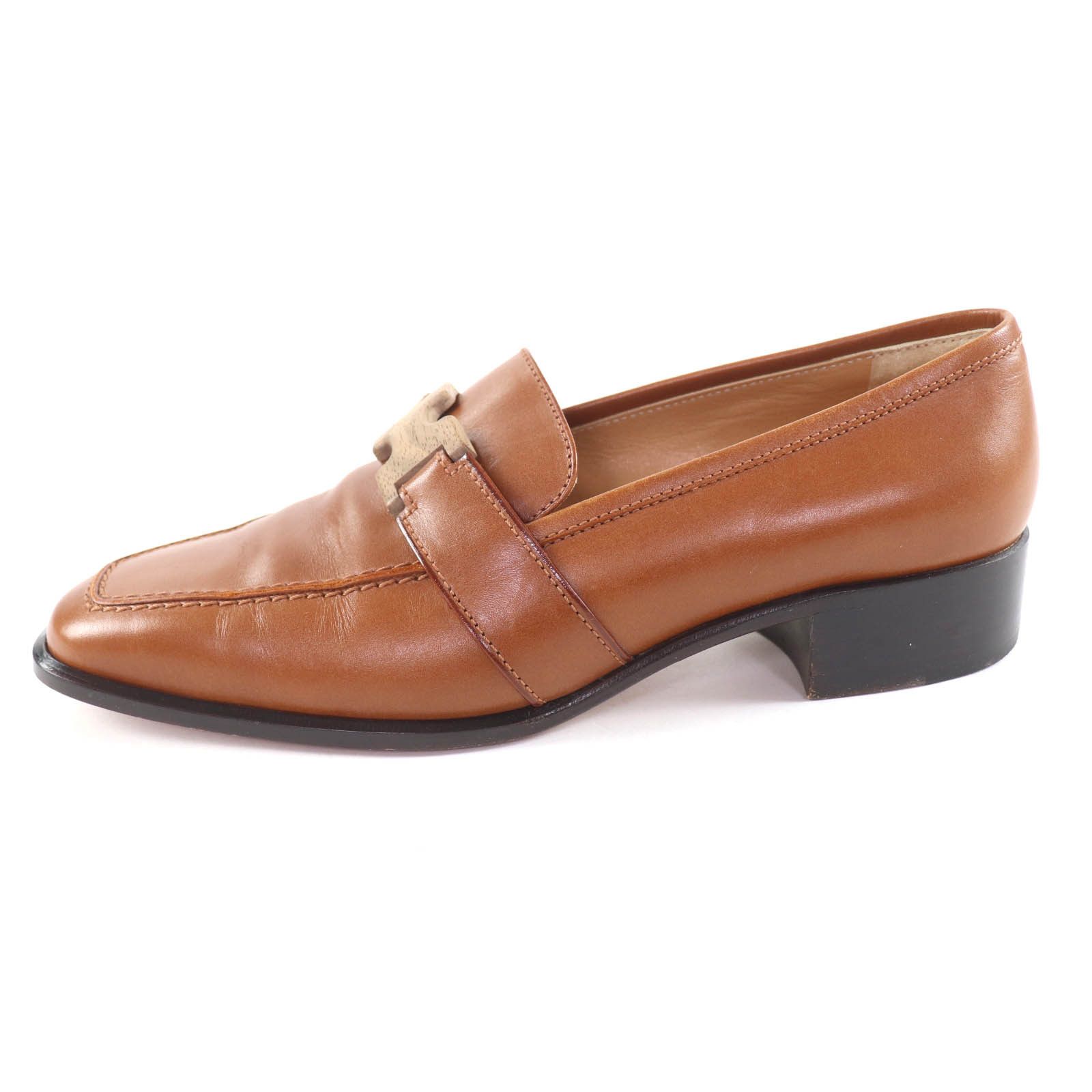 Hermes Hermes Hermès Brown Leather Pumps Leather Shoes DUTY FREE for USA Size ONE SIZE - 4 Thumbnail