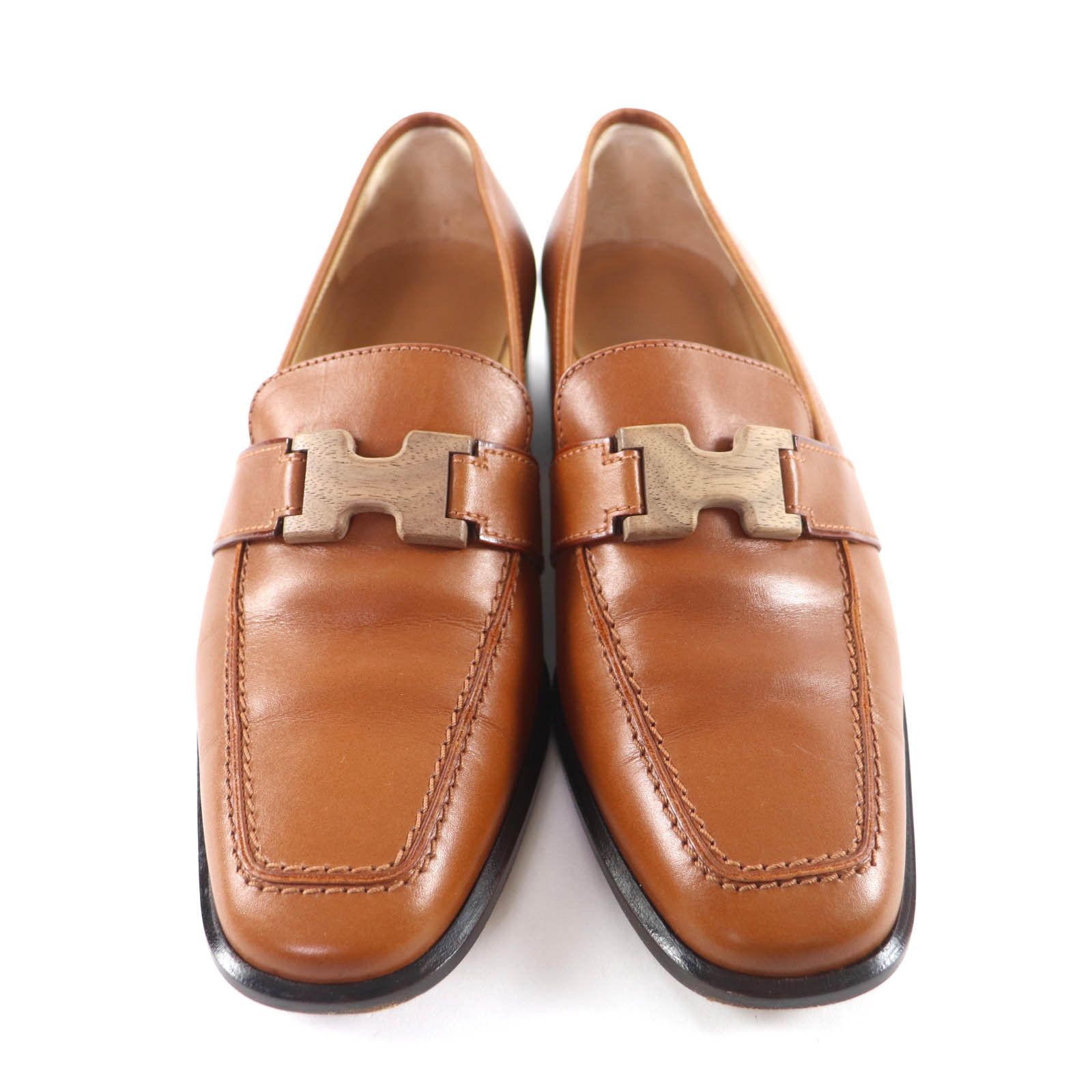 Hermes Hermes Hermès Brown Leather Pumps Leather Shoes DUTY FREE for USA Size ONE SIZE - 3 Thumbnail