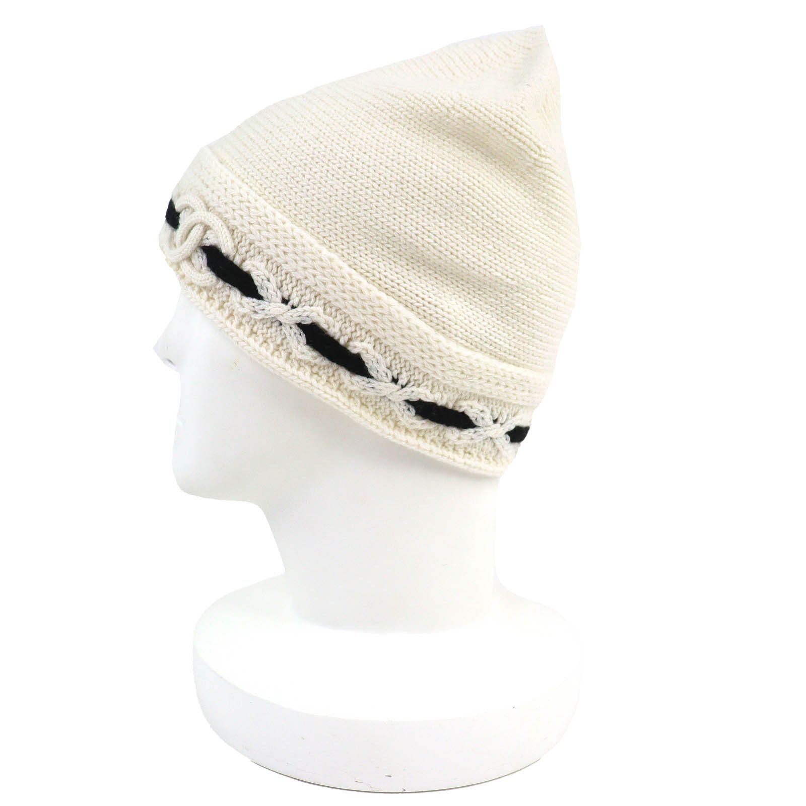 Chanel Chanel CHANEL COCO Mark Cashmere Knit Cap Textile Hats AAB112 DUTY FREE for USA Size ONE SIZE - 3 Thumbnail