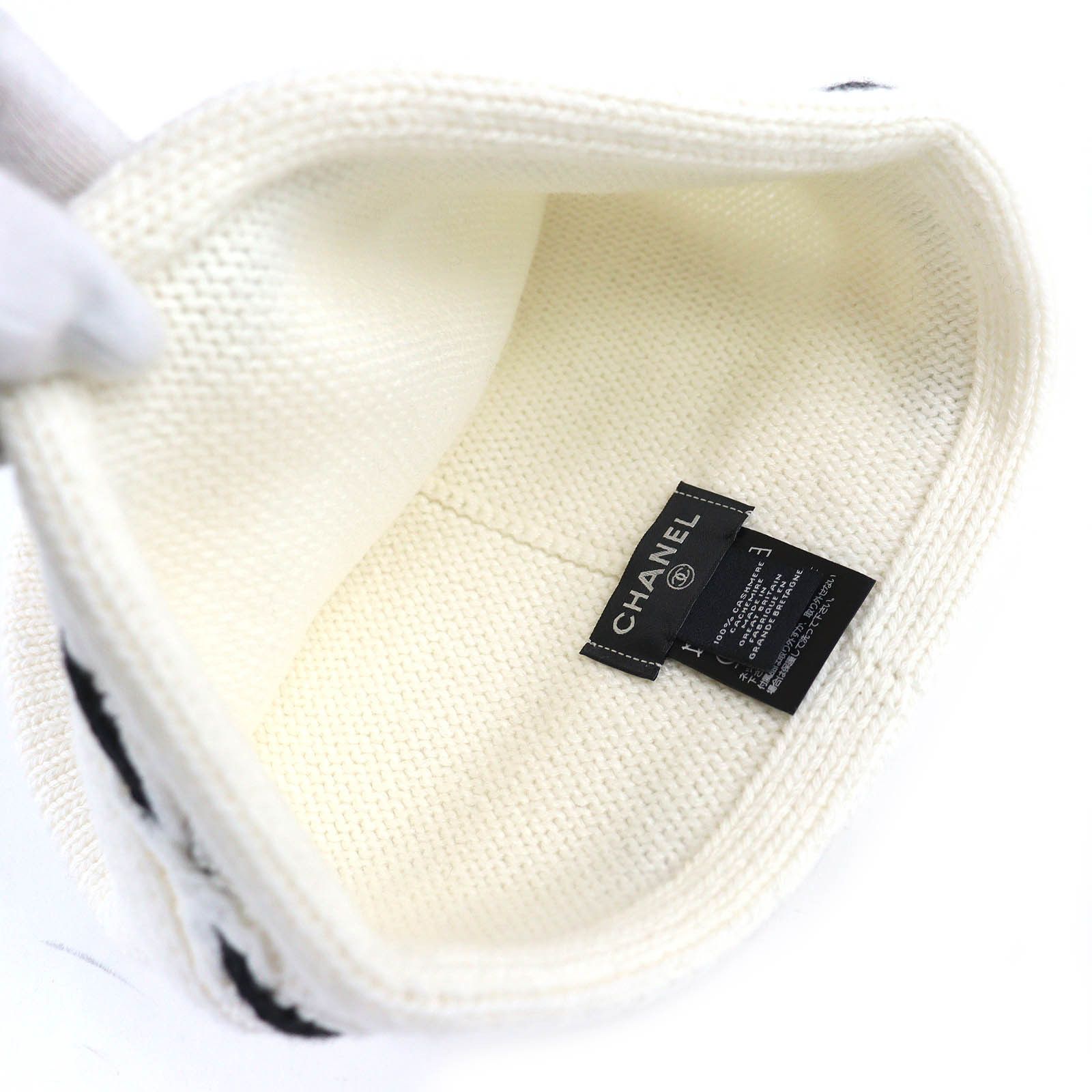 Chanel Chanel CHANEL COCO Mark Cashmere Knit Cap Textile Hats AAB112 DUTY FREE for USA Size ONE SIZE - 6 Thumbnail