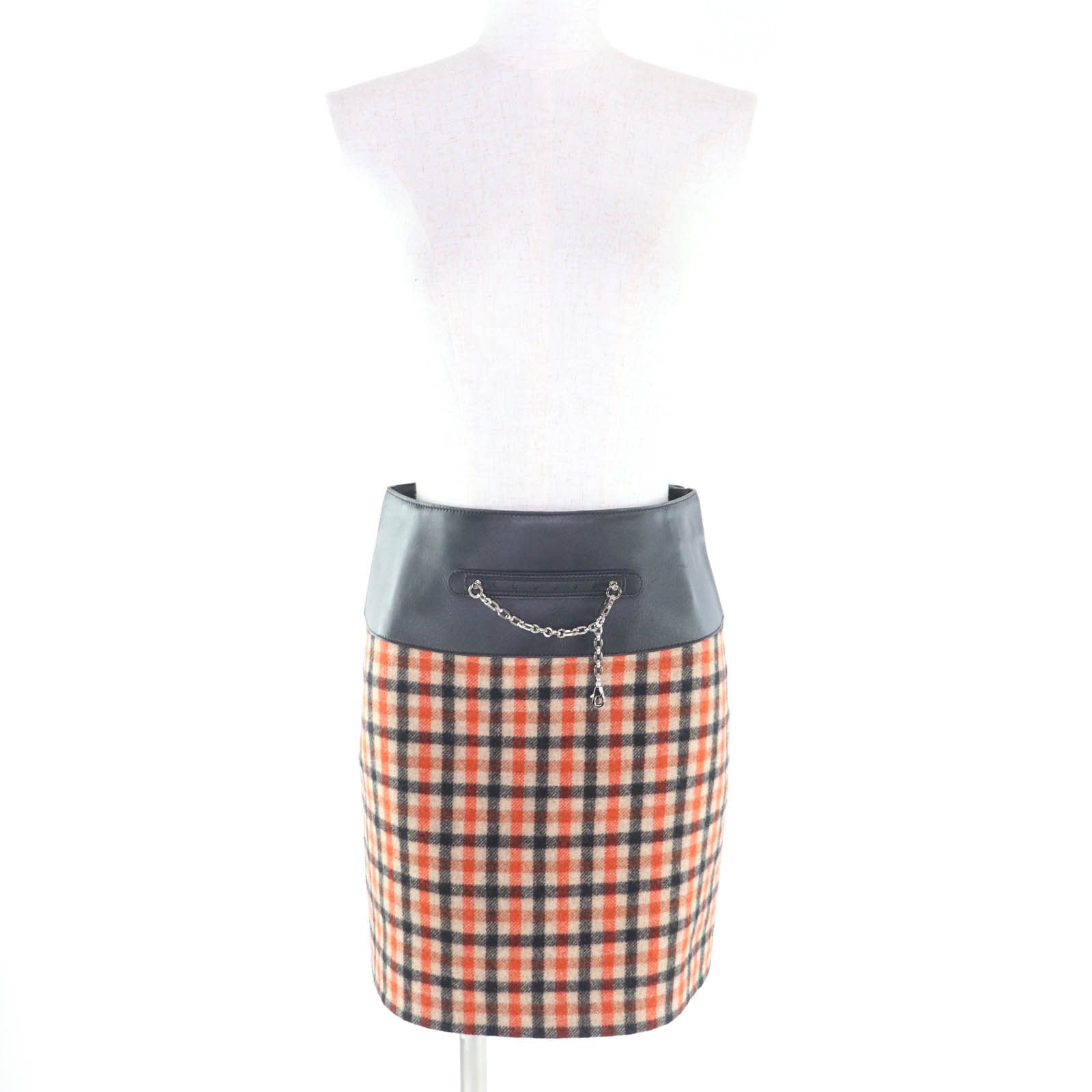Hermes Hermes Hermès 3H0322DE Cashmere Wool Lamb Leather Skirt 34 Textile Skirts DUTY FREE for USA Size ONE SIZE - 2 Thumbnail