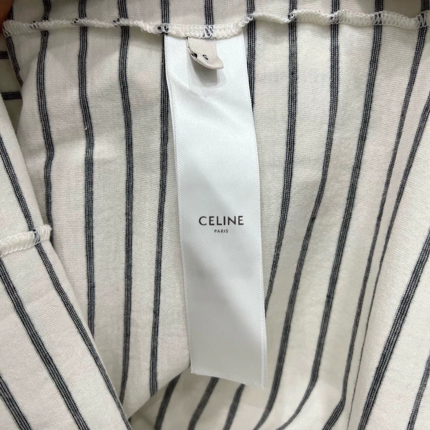 Celine Celine Triomphe Striped Short-Sleeve Top Size US S / EU 44-46 / 1 - 6 Thumbnail