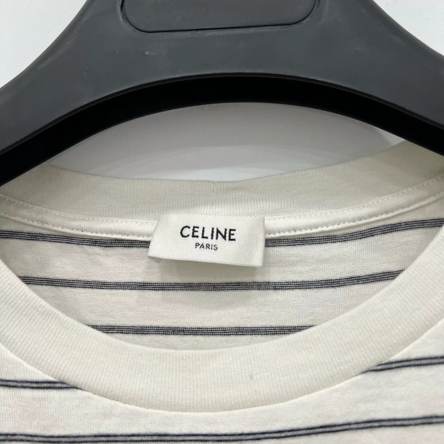 Celine Celine Triomphe Striped Short-Sleeve Top Size US S / EU 44-46 / 1 - 5 Thumbnail