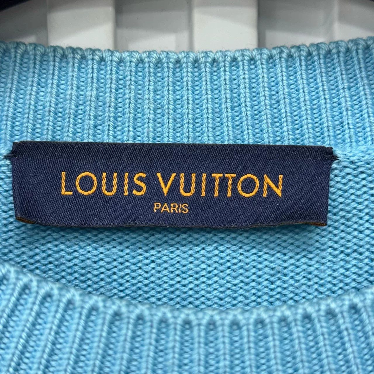 Louis Vuitton Louis Vuitton LV Blue Check Logo Knit Sweater Size US M / EU 48-50 / 2 - 6 Thumbnail