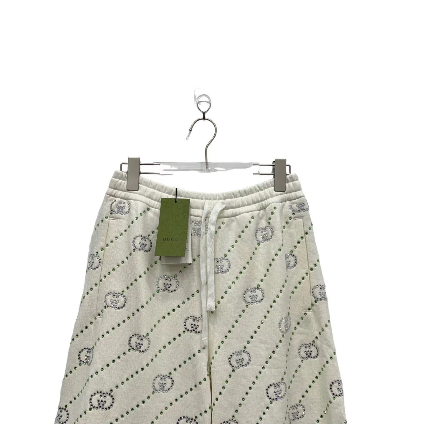 Gucci Gucci Logo Rhinestone White Shorts Size 22" - 4 Thumbnail