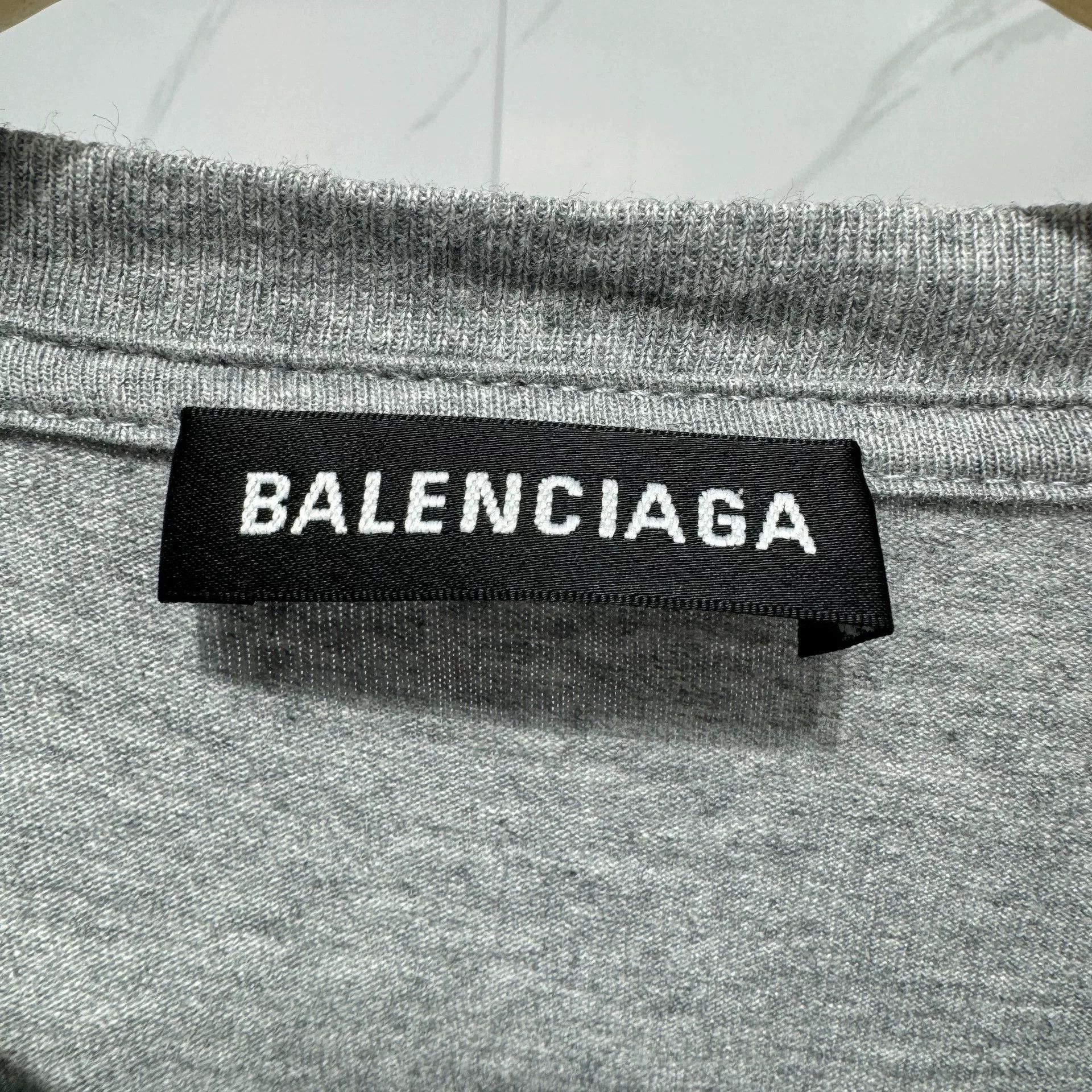 Balenciaga Balenciaga Small Logo Gray Basic T-Shirt Size US S / EU 44-46 / 1 - 3 Thumbnail