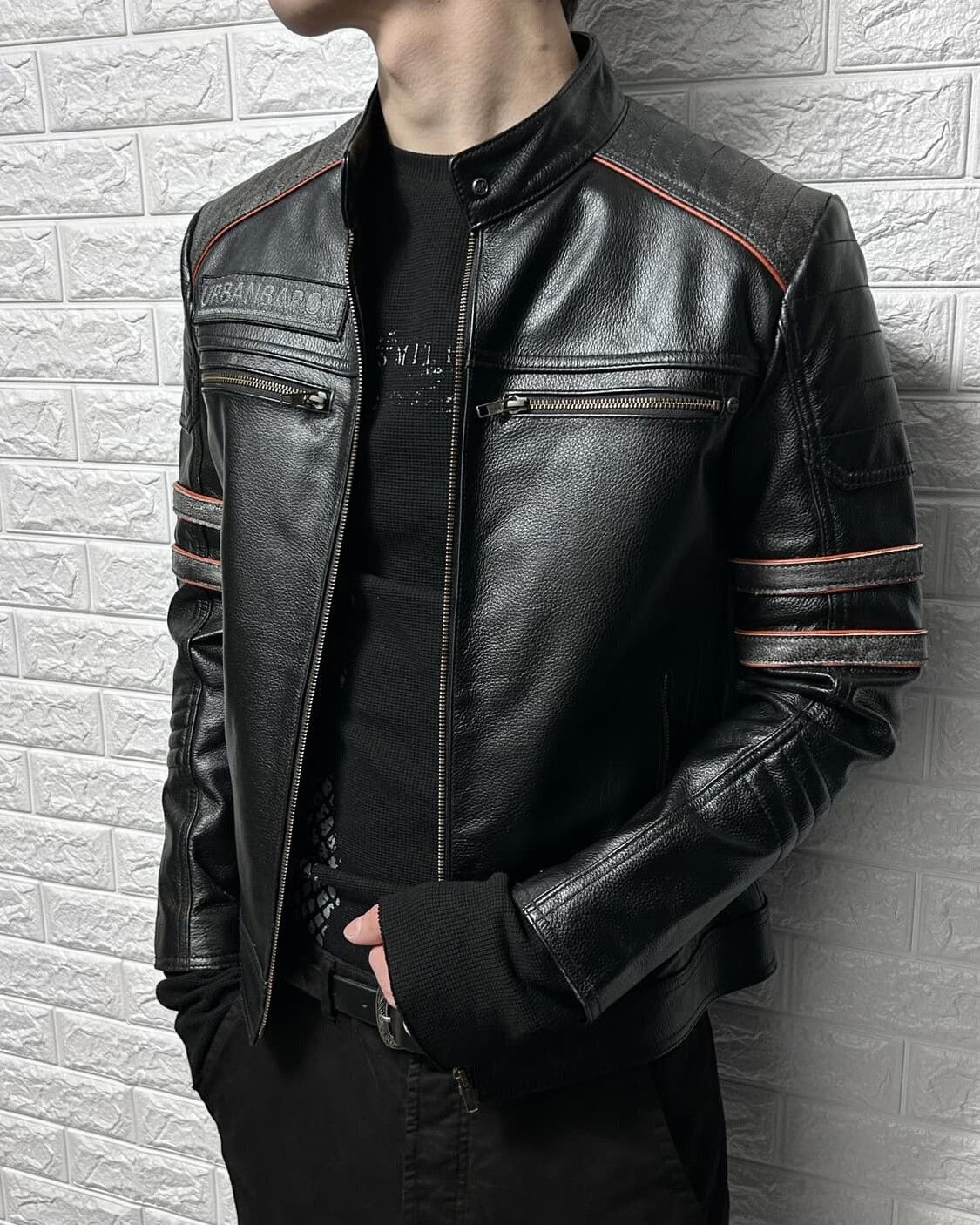 Vintage Vintage Leviathan Heavy Leather Jacket Size US L / EU 52-54 / 3 - 2 Thumbnail