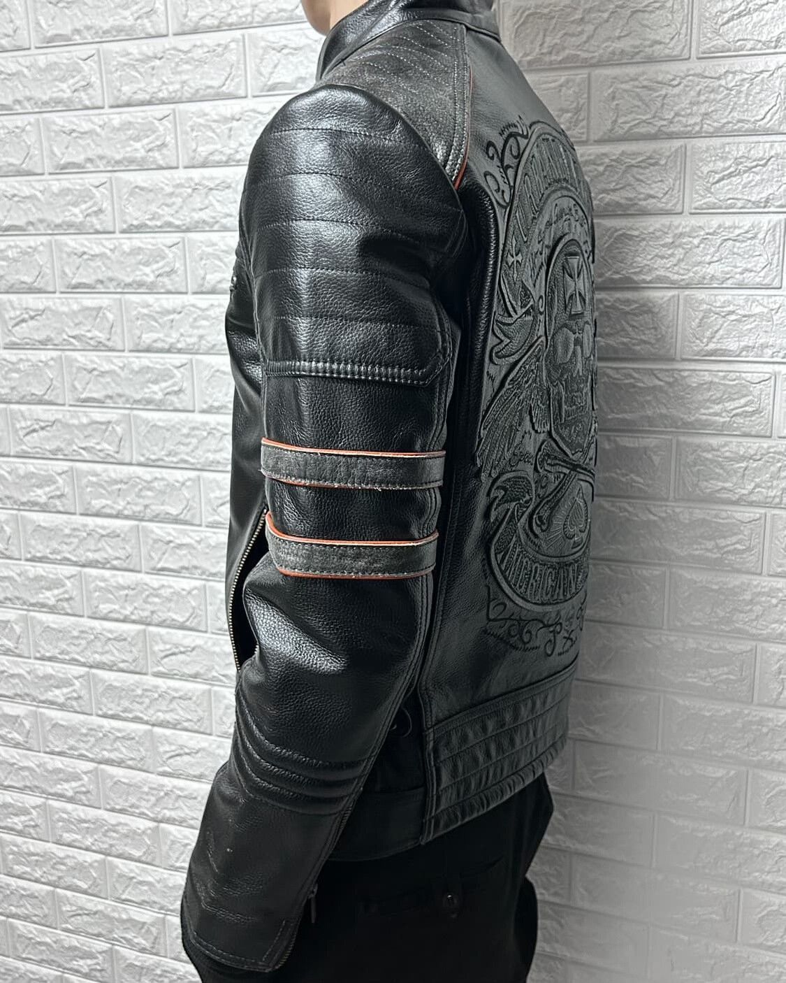 Vintage Vintage Leviathan Heavy Leather Jacket Size US L / EU 52-54 / 3 - 3 Thumbnail