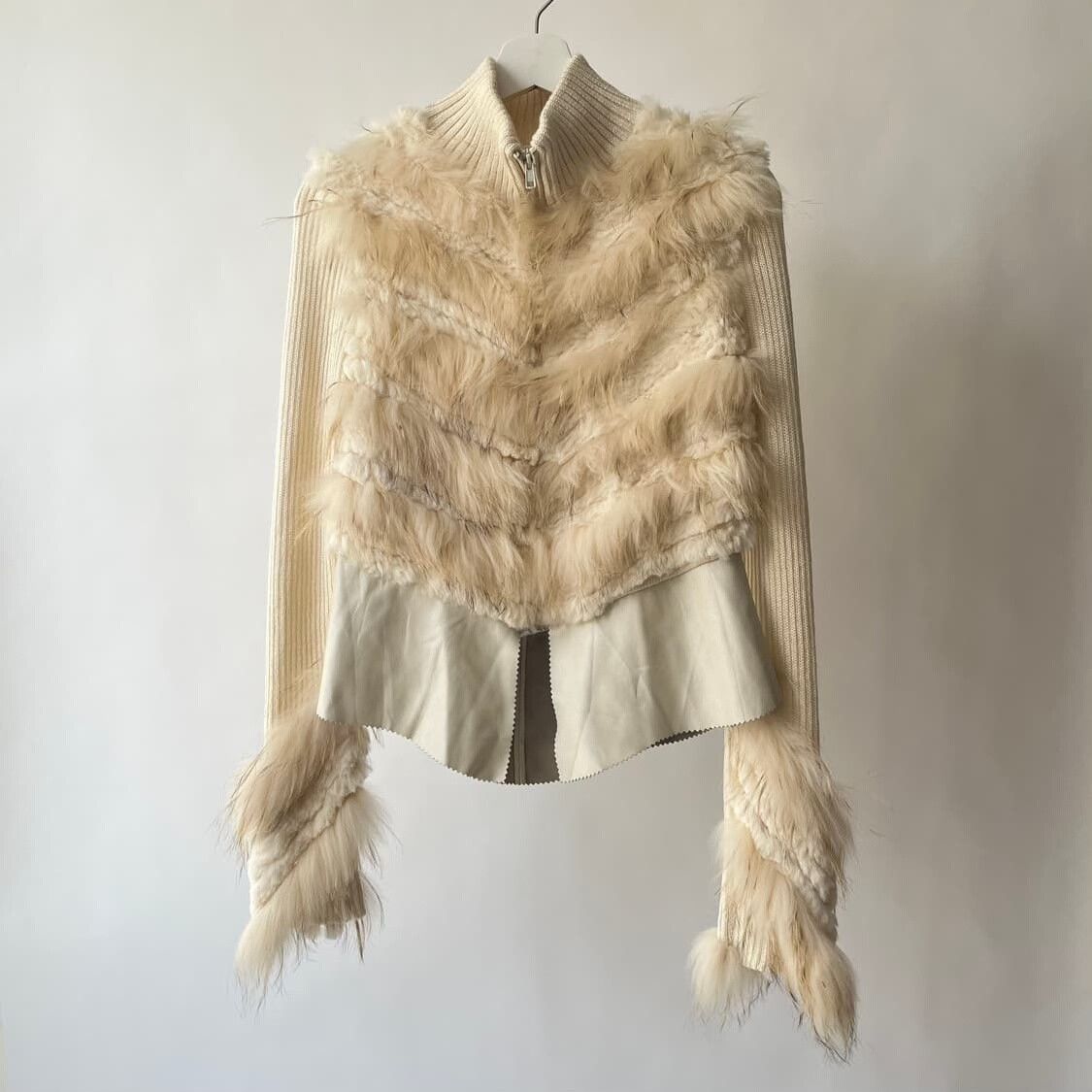 Vintage Vintage Knit Jacket with Fur Trim Size M / US 6-8 / IT 42-44 - 4 Thumbnail
