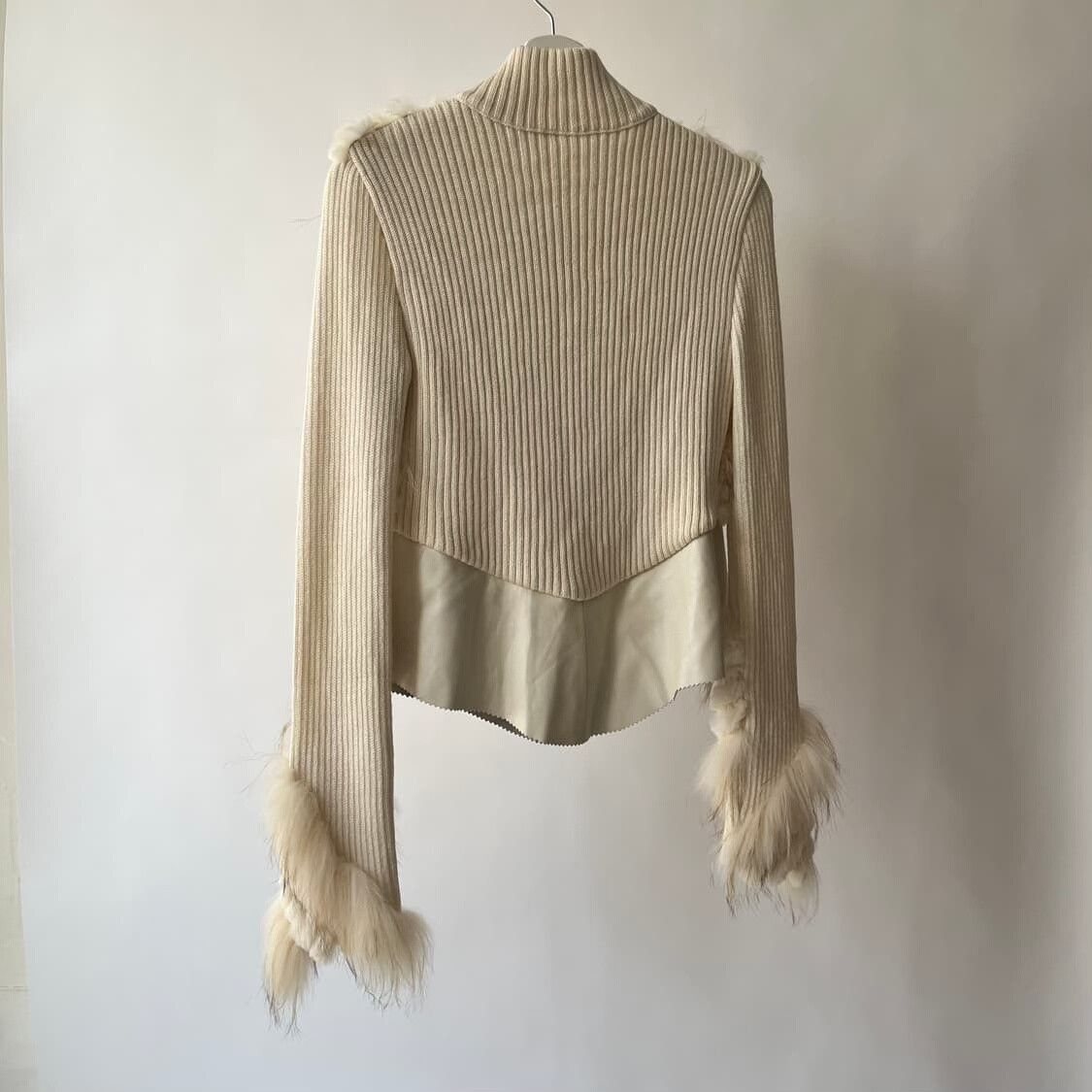Vintage Vintage Knit Jacket with Fur Trim Size M / US 6-8 / IT 42-44 - 6 Thumbnail