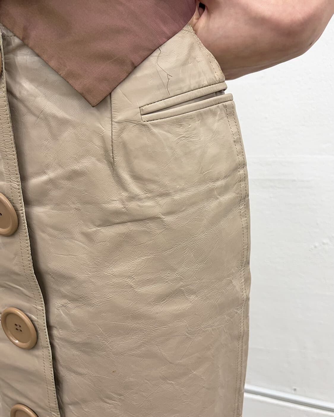 Vintage Vintage Leather Skirt Size 34" / US 12 / IT 48 - 4 Thumbnail