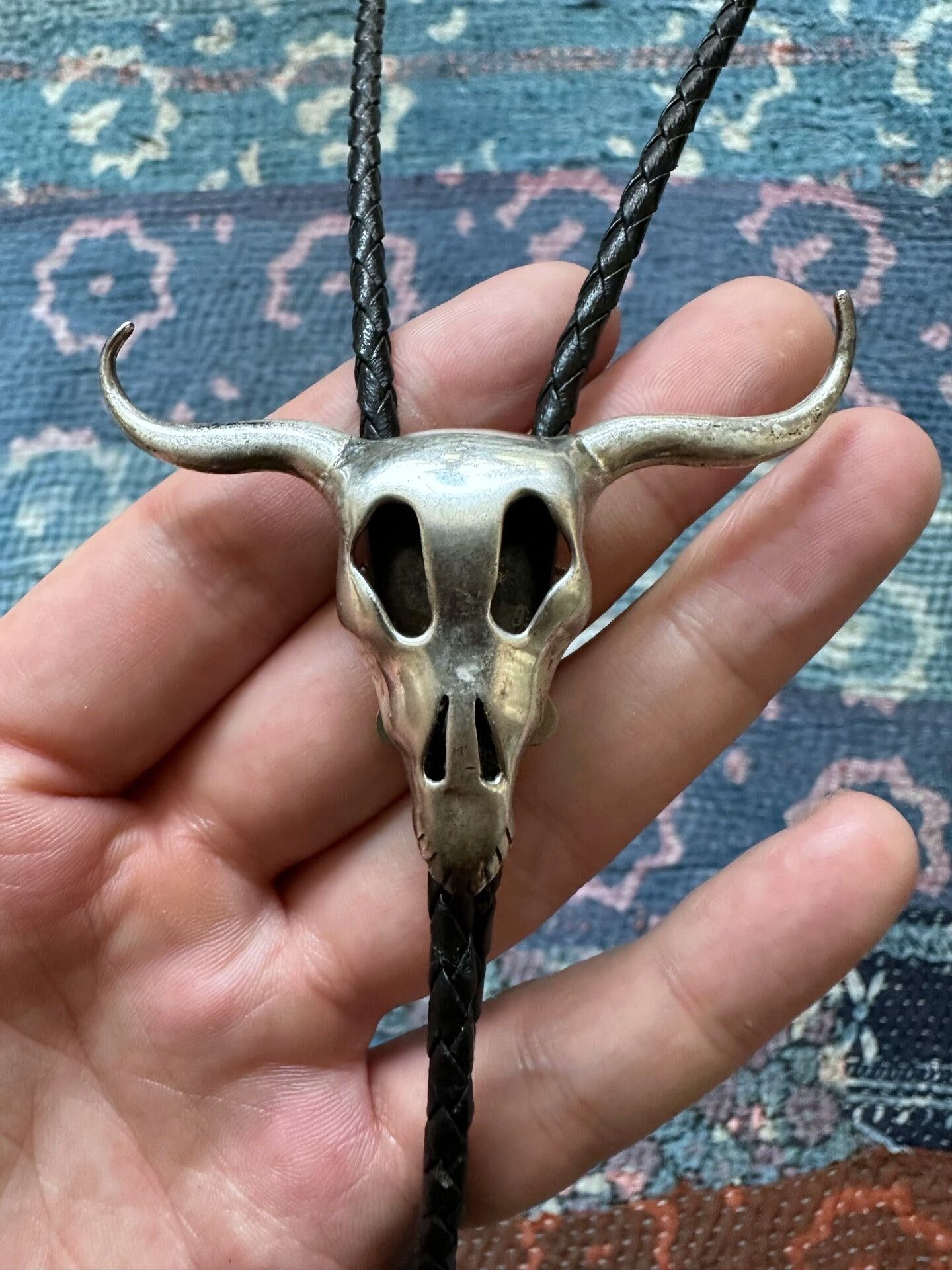 Vintage Vintage Western Bull Head Sterling Silver Bolo Tie Size ONE SIZE - 3 Thumbnail
