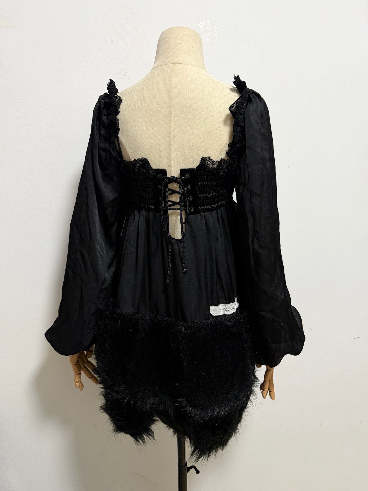 Other Aliceauaa Fur Lace Slip Dress Size L / US 10 / IT 46 - 4 Thumbnail