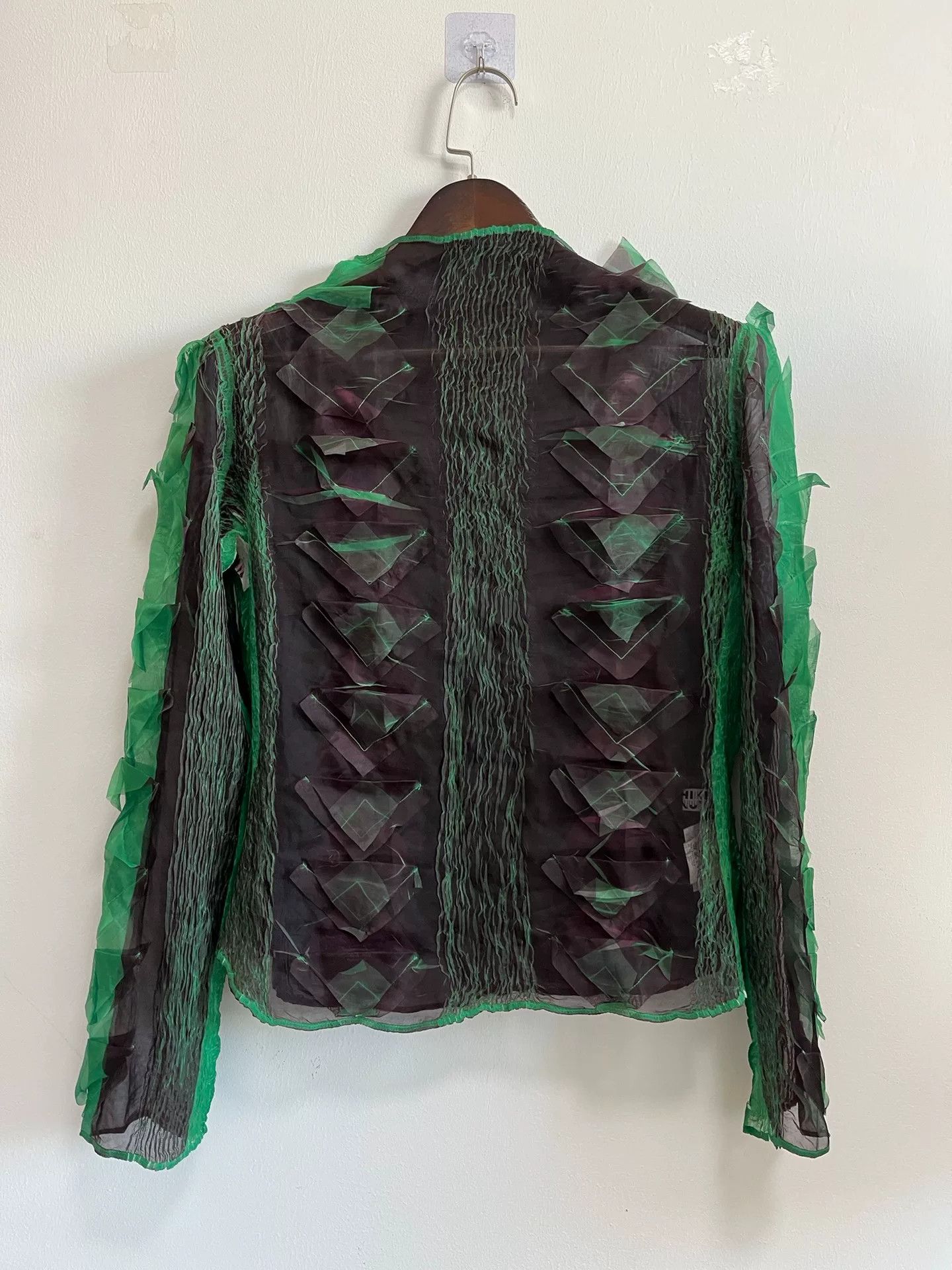 Other YOSHIKI HISHINUMA Green Mesh Top Size L / US 10 / IT 46 - 5 Thumbnail