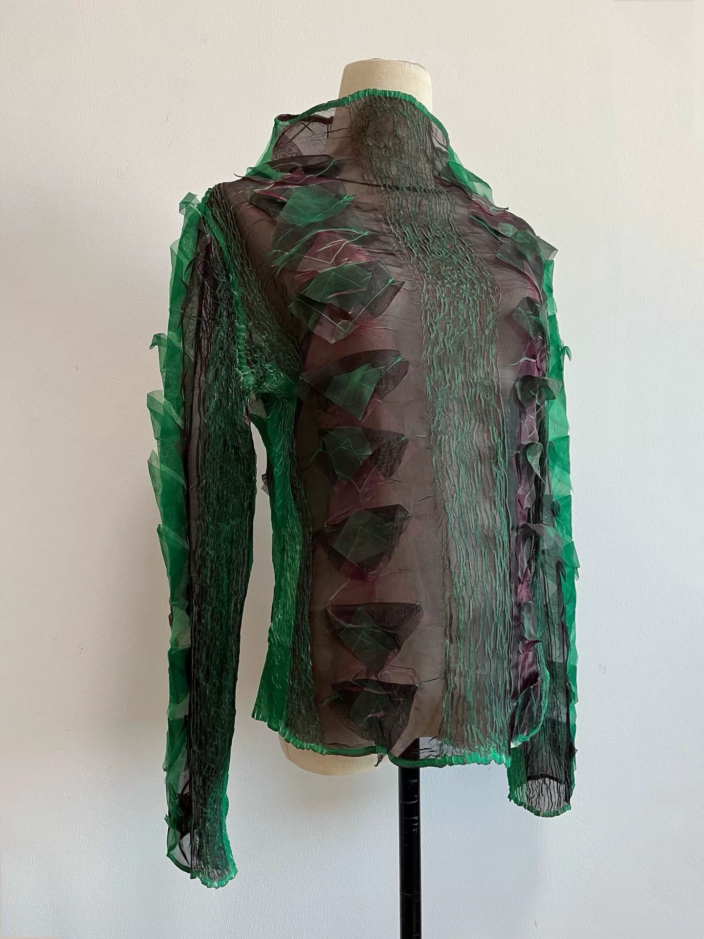 Other YOSHIKI HISHINUMA Green Mesh Top Size L / US 10 / IT 46 - 2 Thumbnail