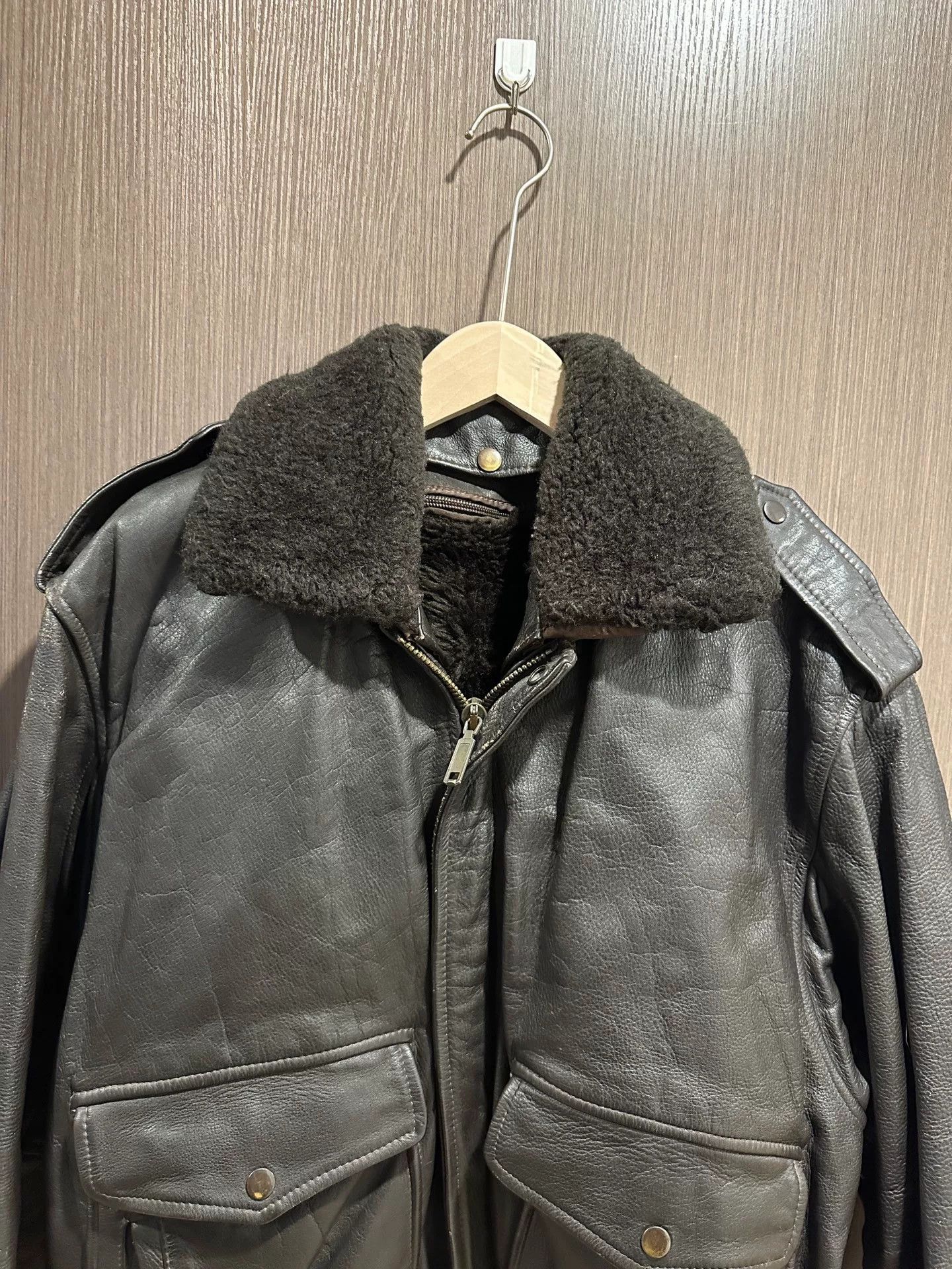 Vintage 90s A-2 Flight Jacket w/ Detachable Fur Collar Size US XS / EU 42 / 0 - 2 Thumbnail