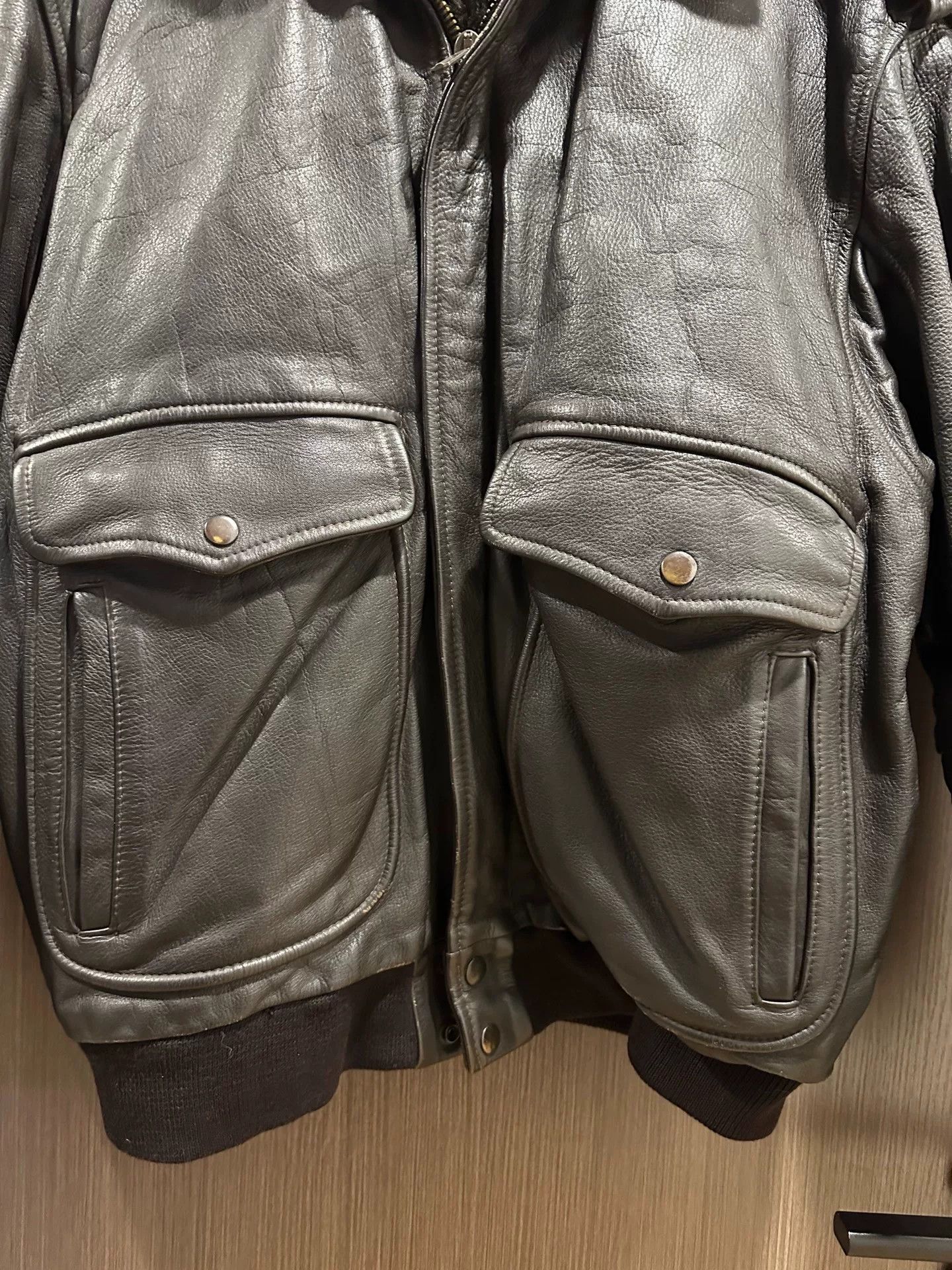 Vintage 90s A-2 Flight Jacket w/ Detachable Fur Collar Size US XS / EU 42 / 0 - 3 Thumbnail