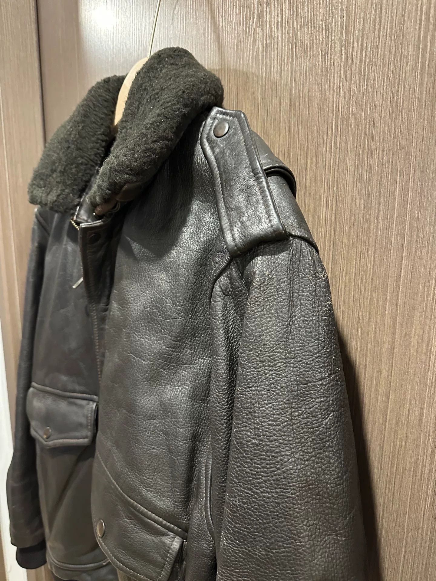 Vintage 90s A-2 Flight Jacket w/ Detachable Fur Collar Size US XS / EU 42 / 0 - 5 Thumbnail