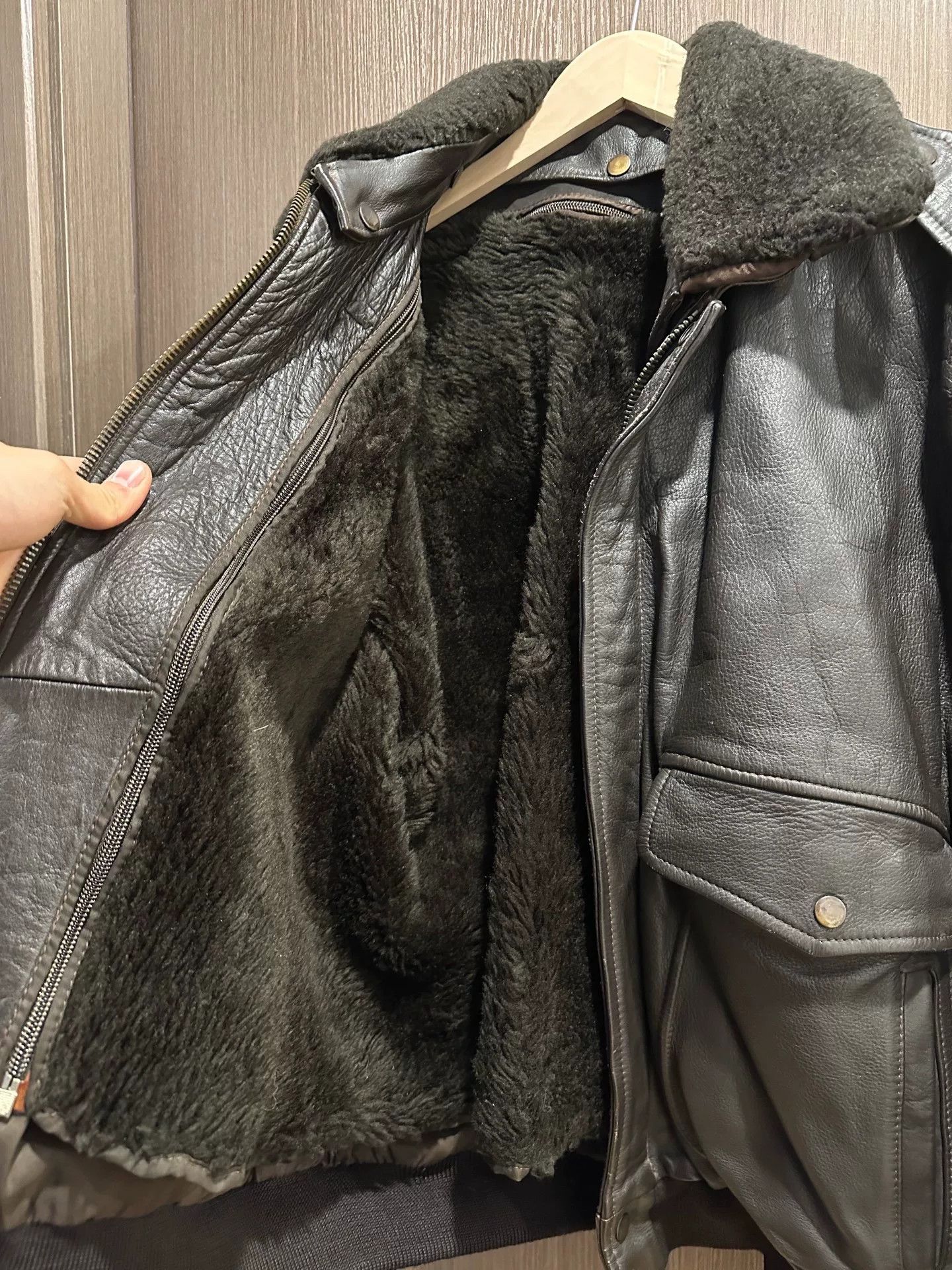 Vintage 90s A-2 Flight Jacket w/ Detachable Fur Collar Size US XS / EU 42 / 0 - 9 Thumbnail