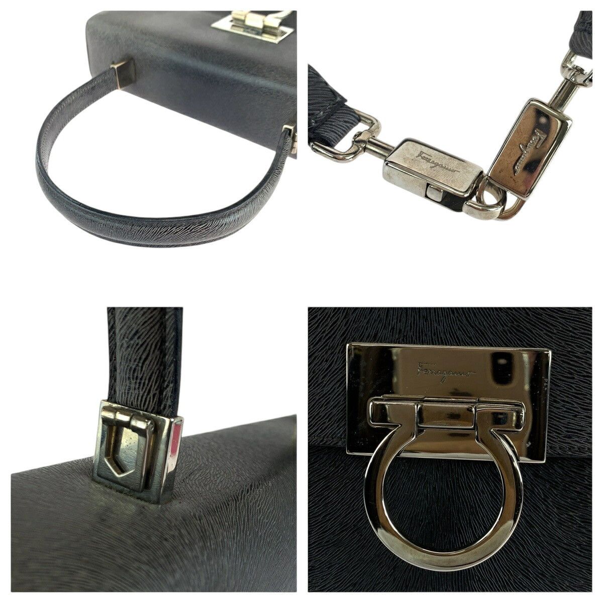 Salvatore Ferragamo Salvatore Ferragamo Salvatore Ferragamo Gancini Leather 2way Bag Leather Shoulder Bag BA21 8849 DUTY FREE for USA Size ONE SIZE - 5 Thumbnail
