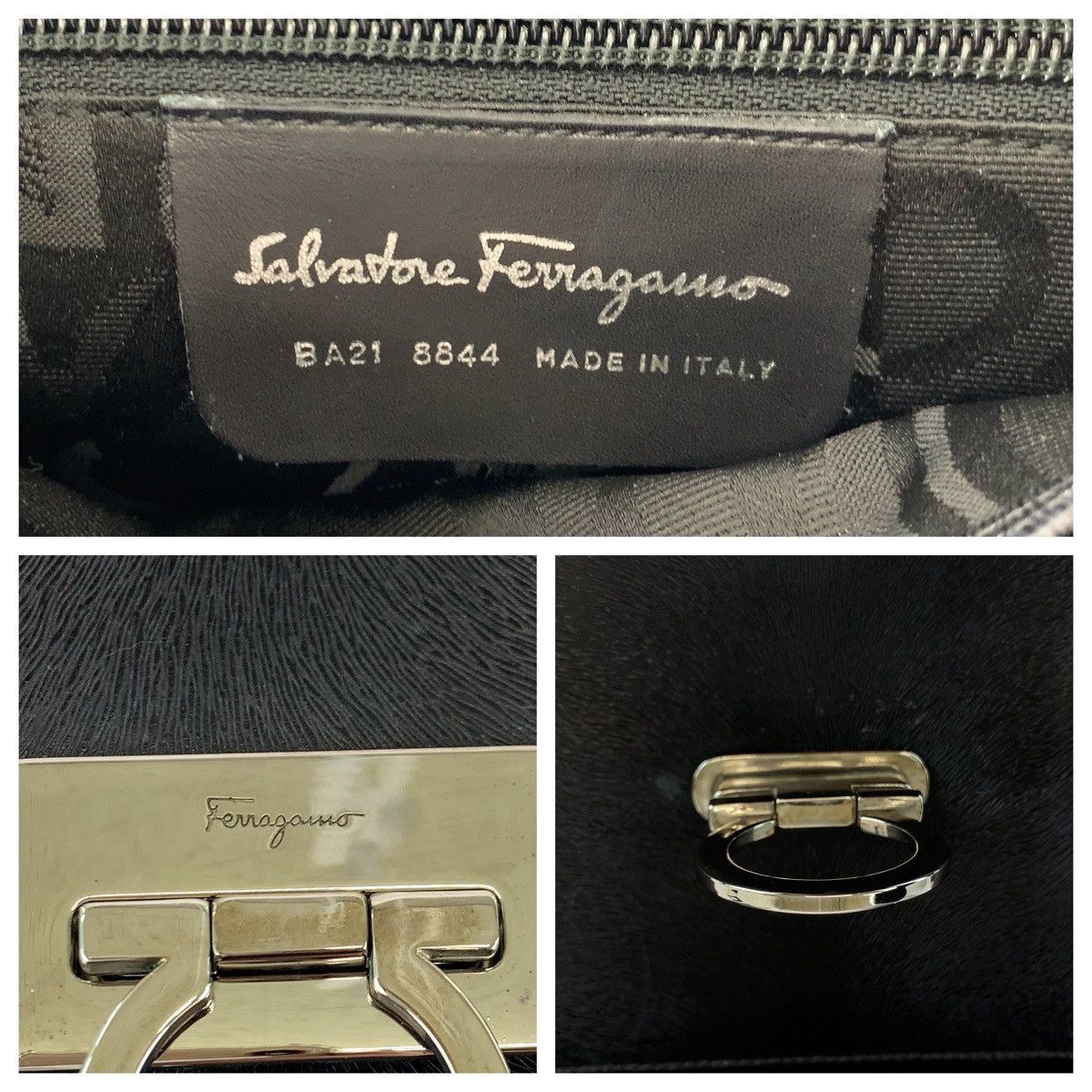 Salvatore Ferragamo Salvatore Ferragamo Salvatore Ferragamo Gancini Leather 2way Bag Leather Shoulder Bag BA21 8849 DUTY FREE for USA Size ONE SIZE - 4 Thumbnail