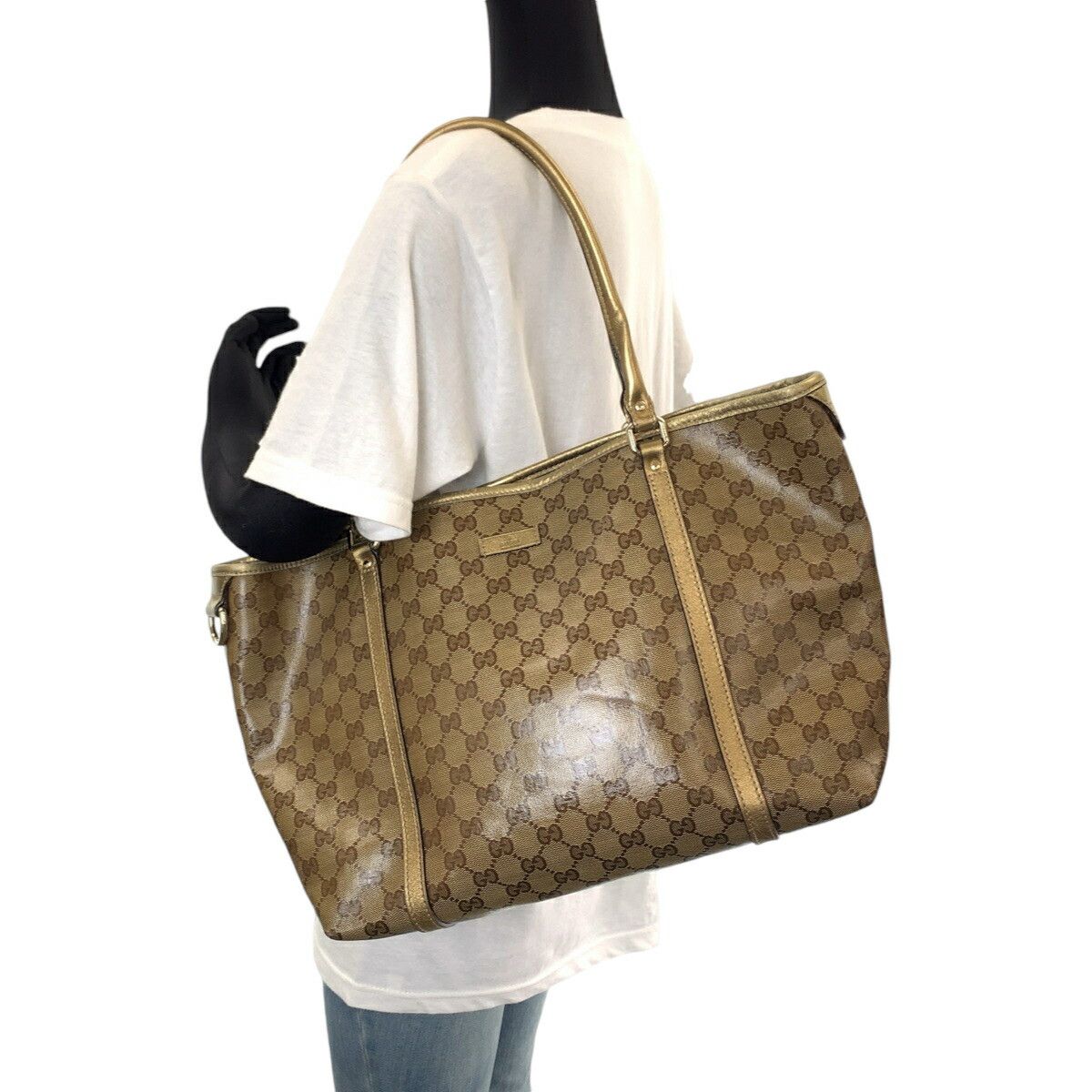Gucci Gucci Gucci GG Crystal GG Supreme 2way tote bag Textile Shoulder Bag 197953 DUTY FREE for USA Size ONE SIZE - 7 Thumbnail