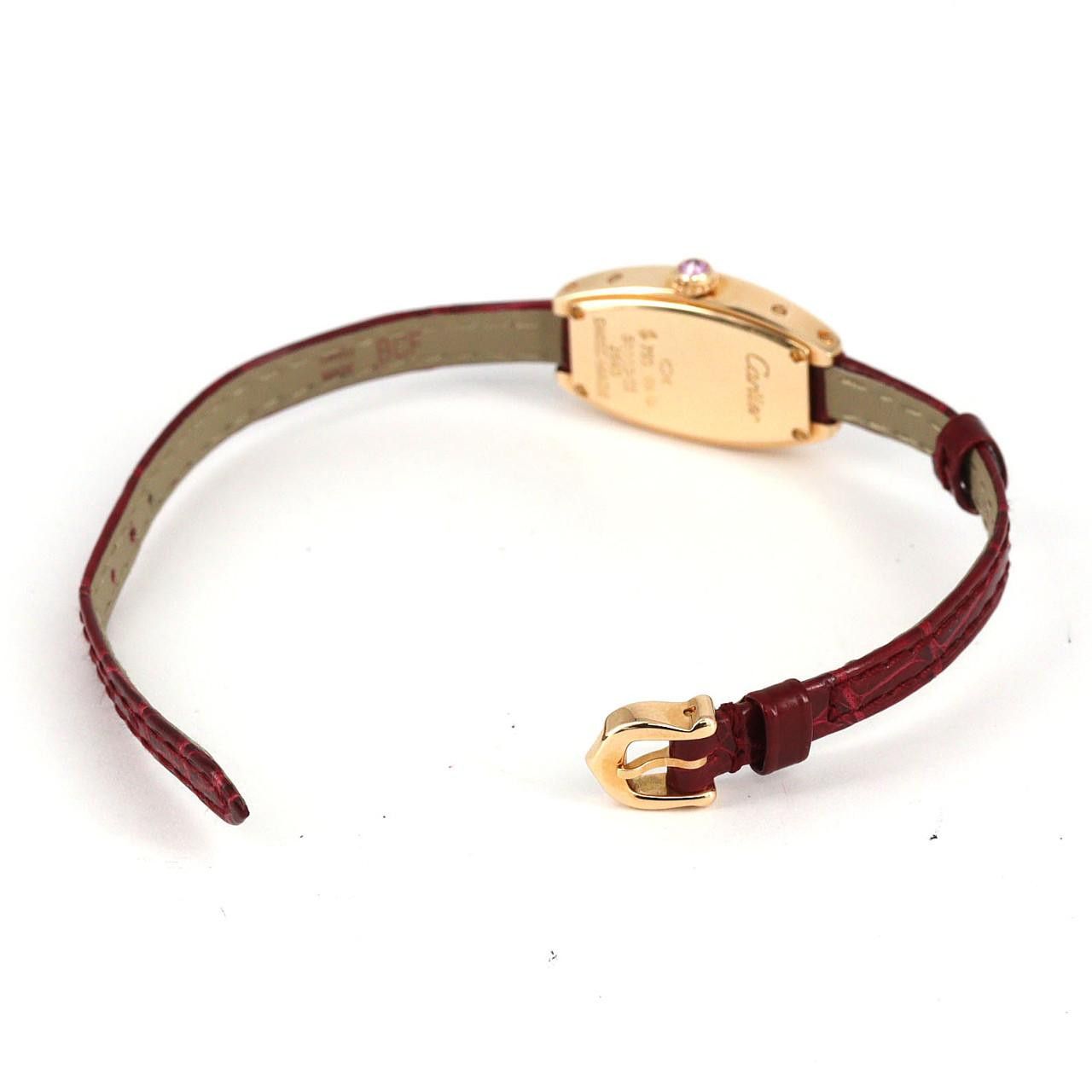 Cartier Cartier Cartier Mini Tonneau Lanière Au750 Quartz Precious Metal Quartz WJ201638 DUTY FREE for USA Size ONE SIZE - 7 Thumbnail