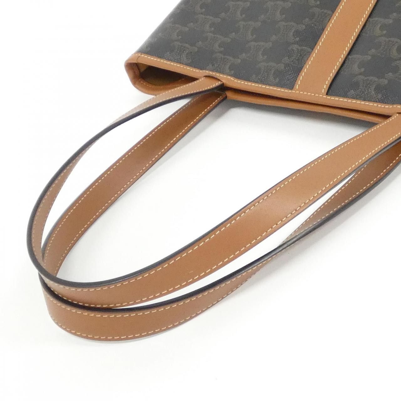 Celine Celine Celine Small Cabas Triomphe Canvas Calfskin Bag Leather Tote Bag 115082CAS DUTY FREE for USA Size ONE SIZE - 7 Thumbnail