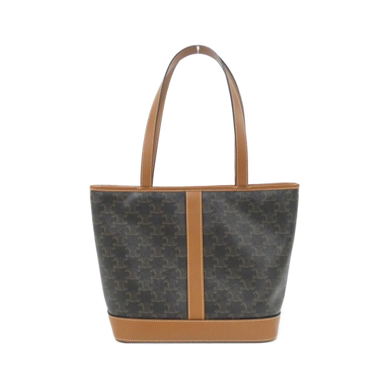 Celine Celine Celine Small Cabas Triomphe Canvas Calfskin Bag Leather Tote Bag 115082CAS DUTY FREE for USA Size ONE SIZE - 2 Thumbnail