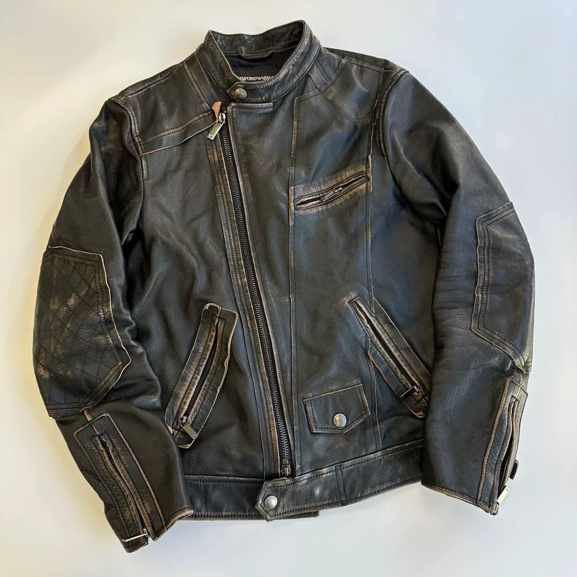 Armani Armani Vintage Leather Jacket Size US M / EU 48-50 / 2 - 2 Thumbnail