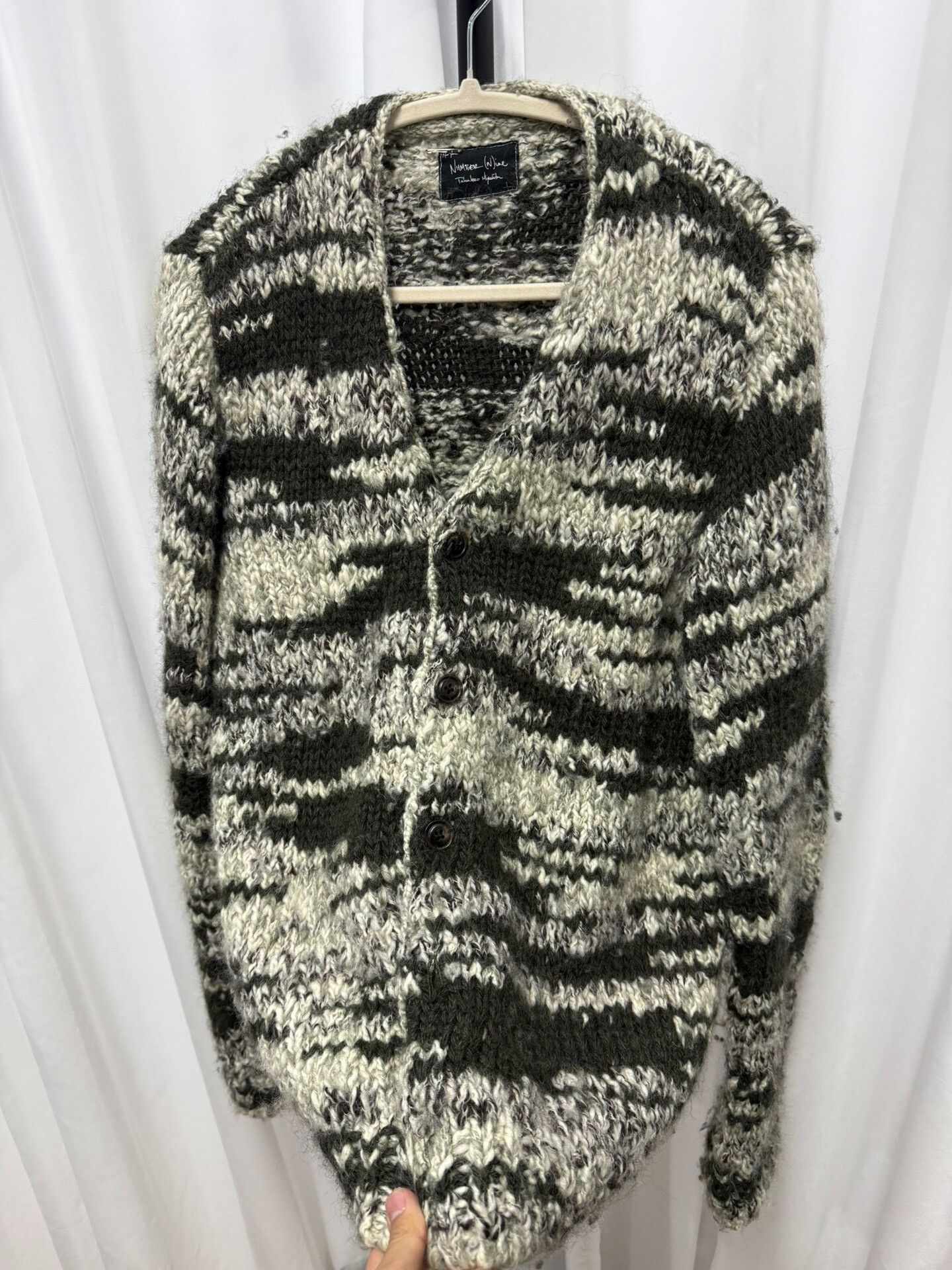 Number (N)ine Number (N)ine 04AW Tiger Stripe Wool Cardigan Size US M / EU 48-50 / 2 - 5 Thumbnail