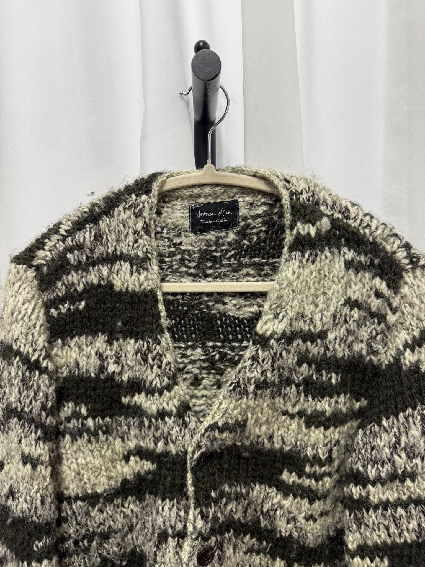 Number (N)ine Number (N)ine 04AW Tiger Stripe Wool Cardigan Size US M / EU 48-50 / 2 - 4 Thumbnail