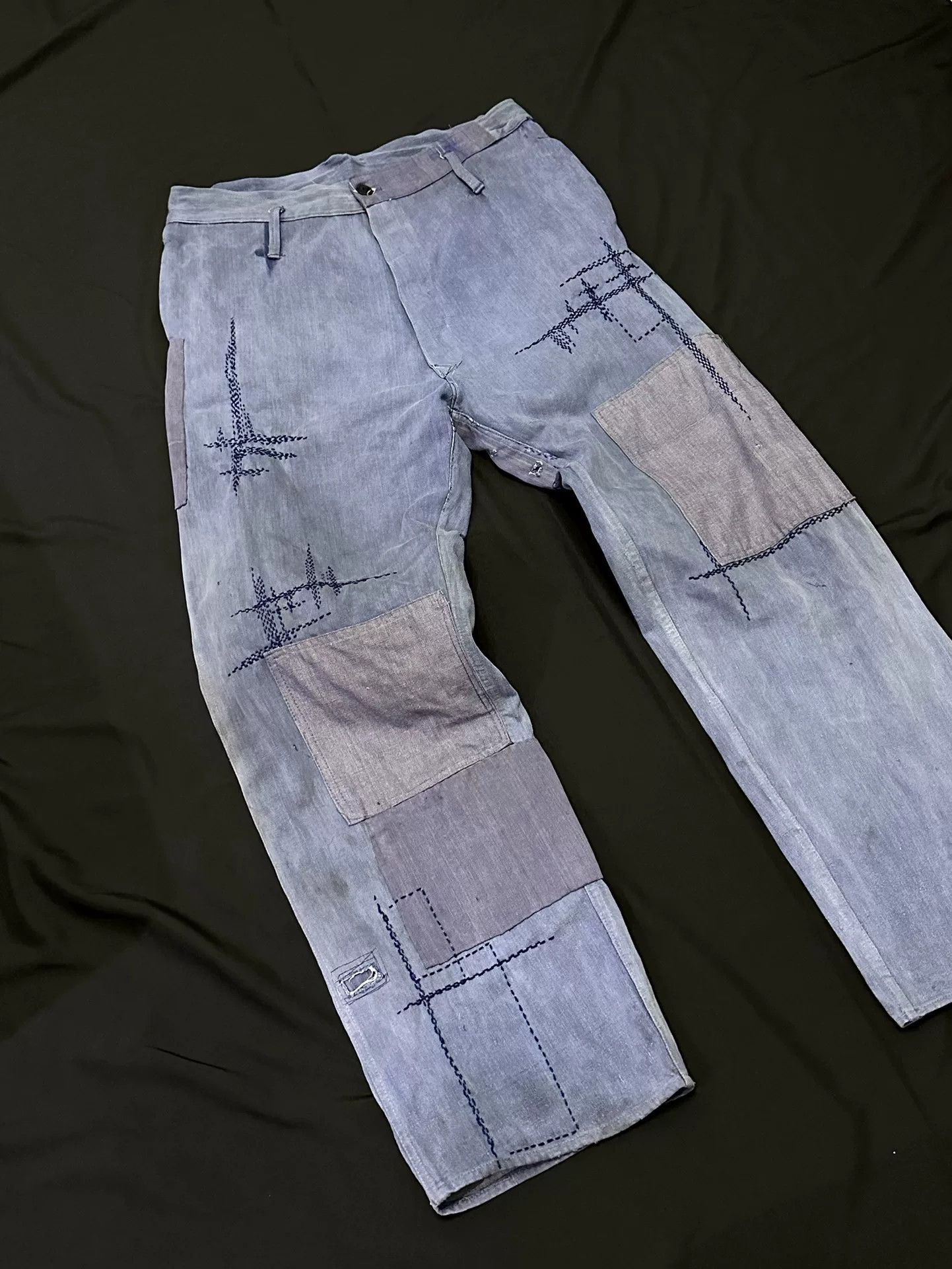 Vintage Vintage French Workwear Patch Jeans Size US 30 / EU 46 - 8 Thumbnail
