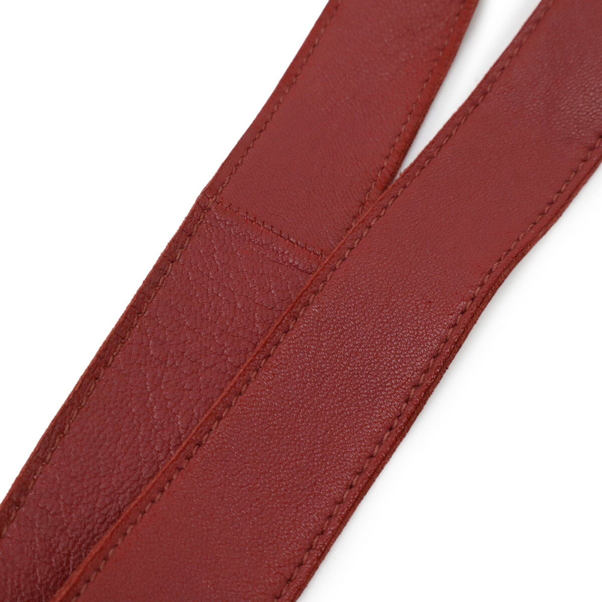 Hermes HERMES Cru de Celle Shoulder Bag Pochette Perforated Lambskin Leather Pink Red □N Stamp Size ONE SIZE - 7 Thumbnail