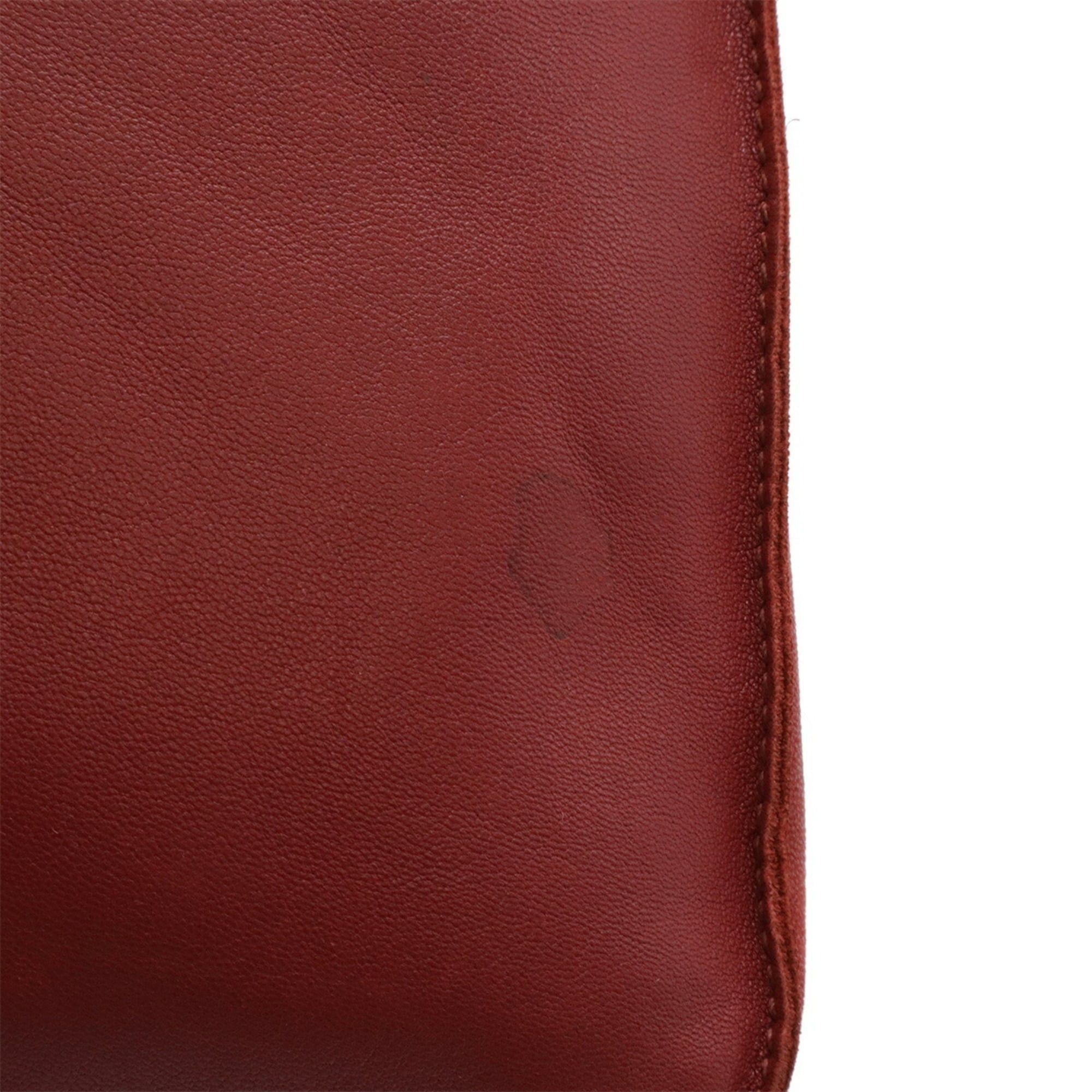 Hermes HERMES Cru de Celle Shoulder Bag Pochette Perforated Lambskin Leather Pink Red □N Stamp Size ONE SIZE - 5 Thumbnail