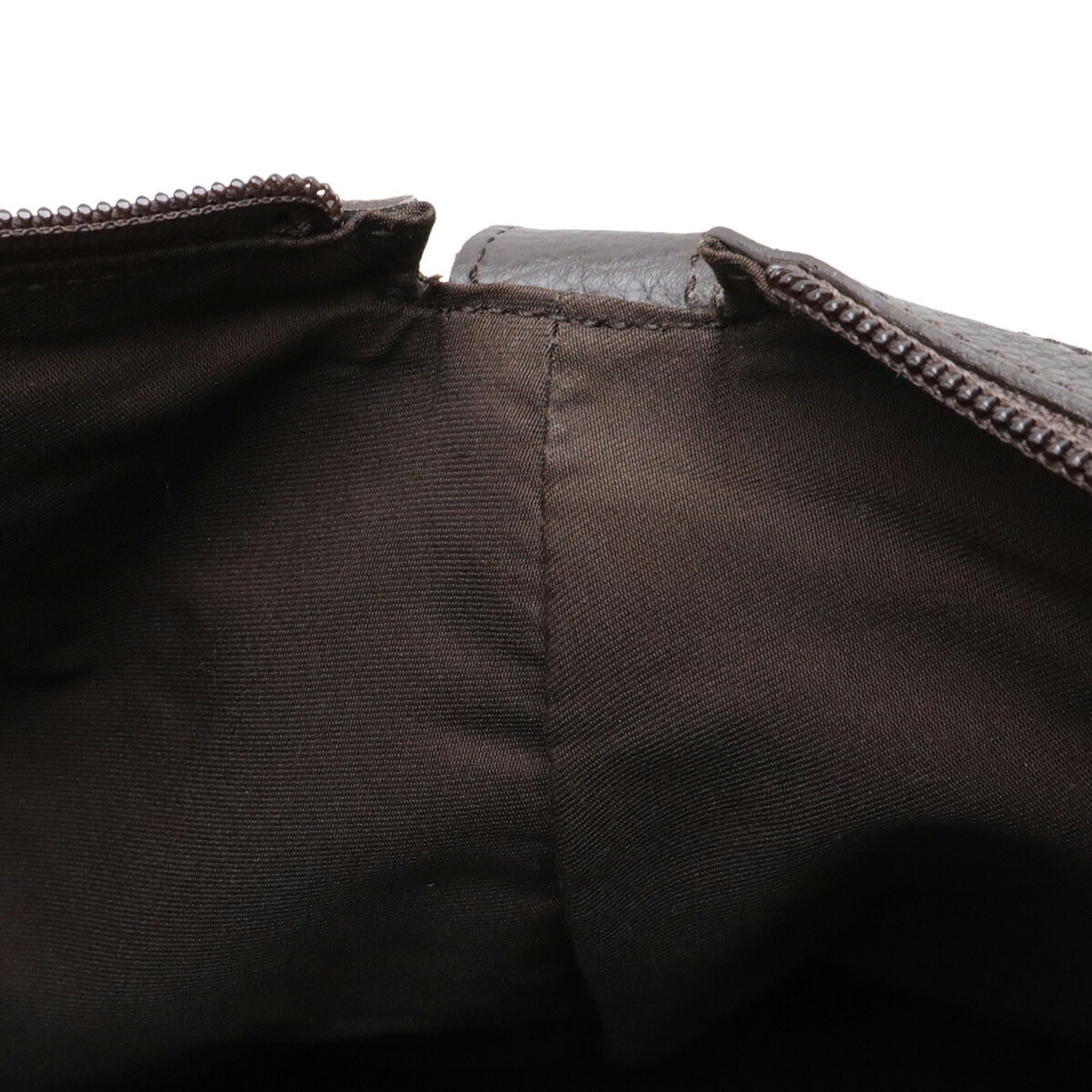 Gucci GUCCI GG nylon shoulder bag, Boston travel leather, brown, 105669 Size ONE SIZE - 10 Thumbnail