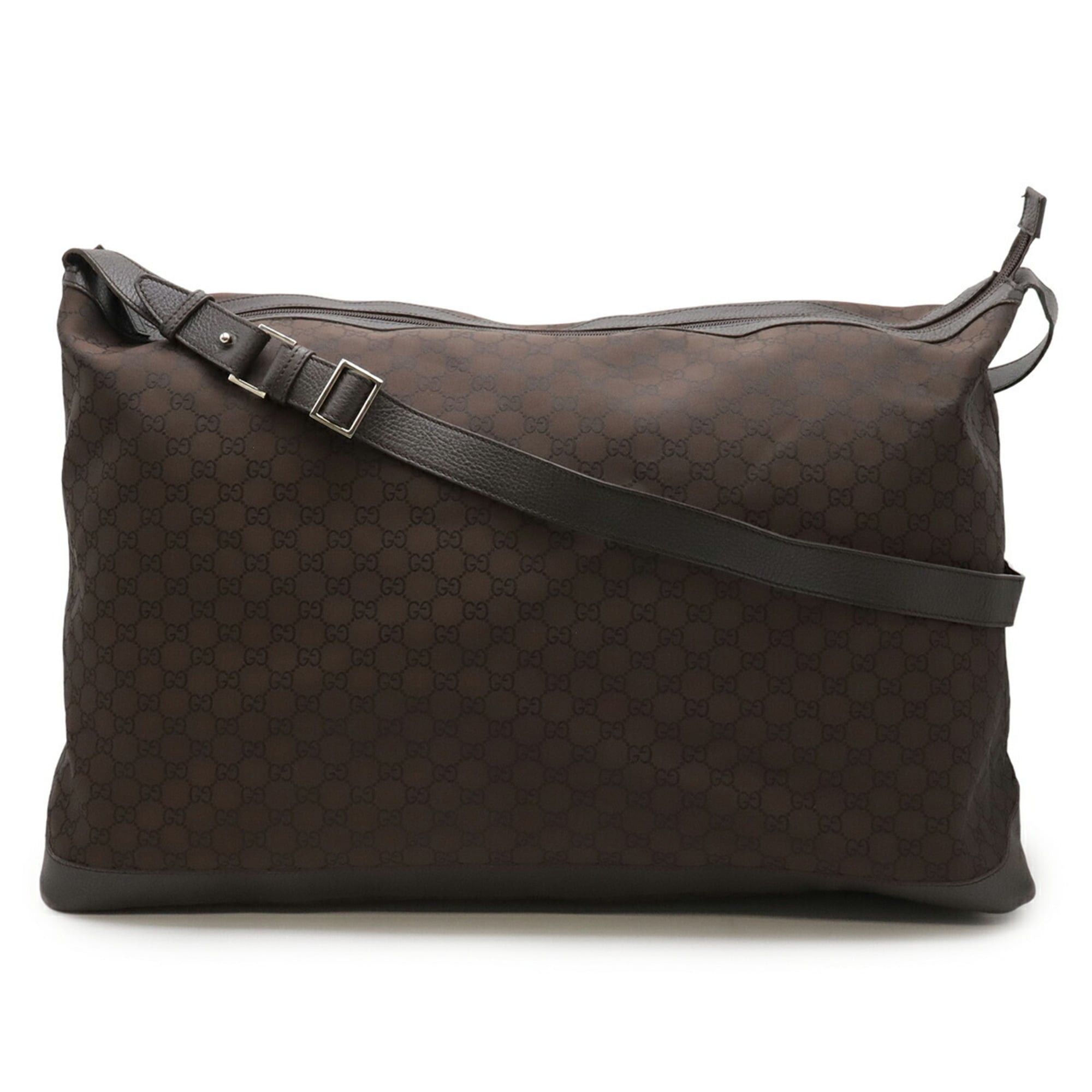 Gucci GUCCI GG nylon shoulder bag, Boston travel leather, brown, 105669 Size ONE SIZE - 2 Thumbnail