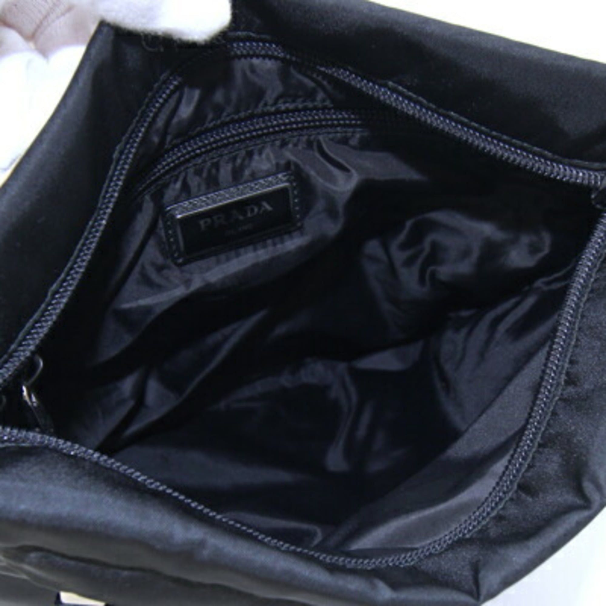 Prada Shoulder Bag 2VH055 Black Nylon and Leather Crossbody for Women