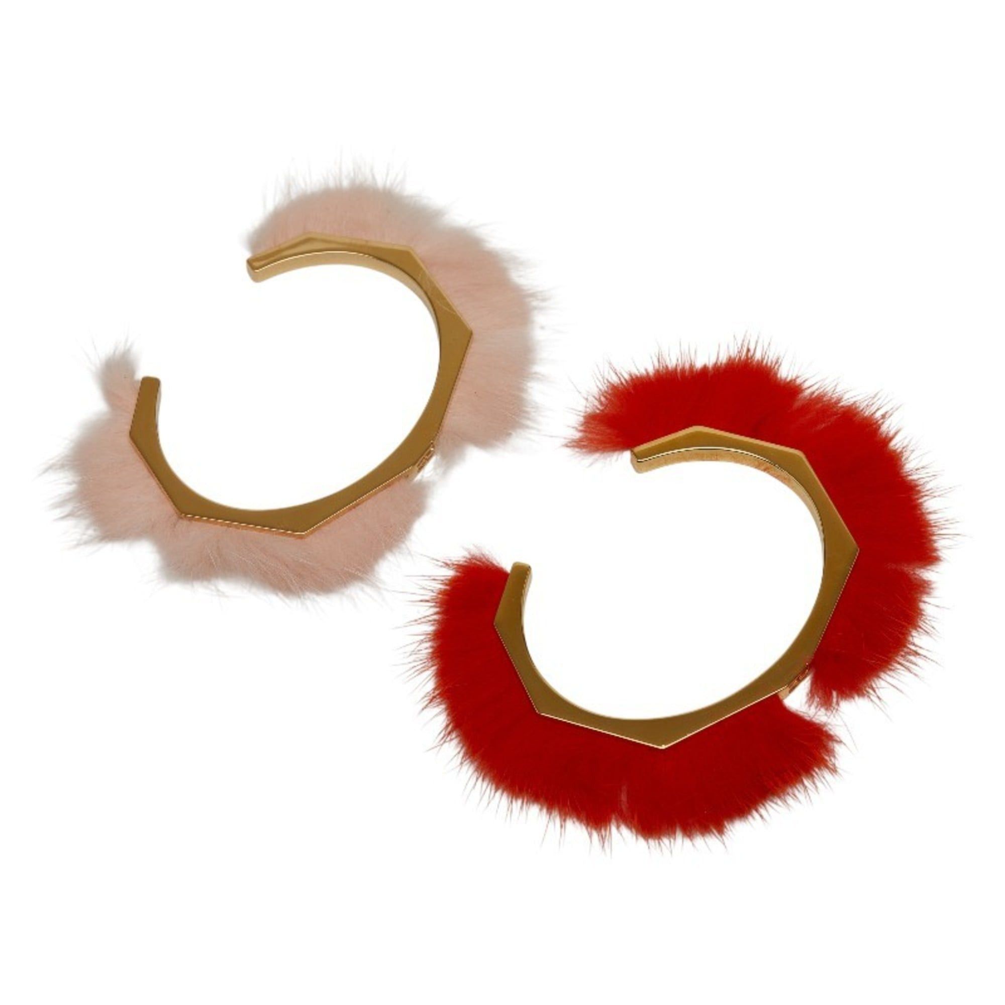 Fendi Fendi Fur Motif Bangle Set of 2 MP1417 Gold, Pink, and Orange Plated Women's FENDI Size ONE SIZE - 2 Thumbnail