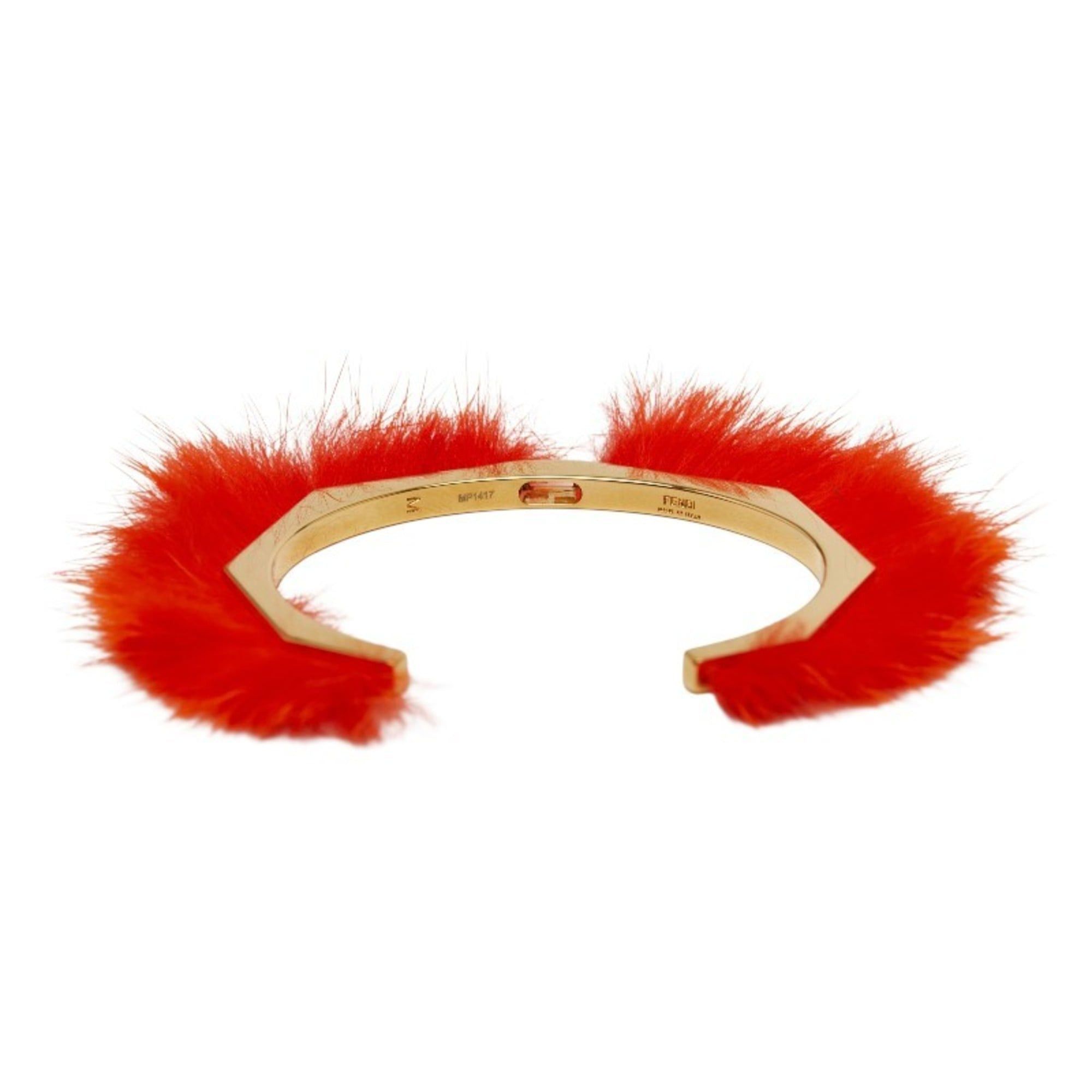Fendi Fendi Fur Motif Bangle Set of 2 MP1417 Gold, Pink, and Orange Plated Women's FENDI Size ONE SIZE - 4 Thumbnail