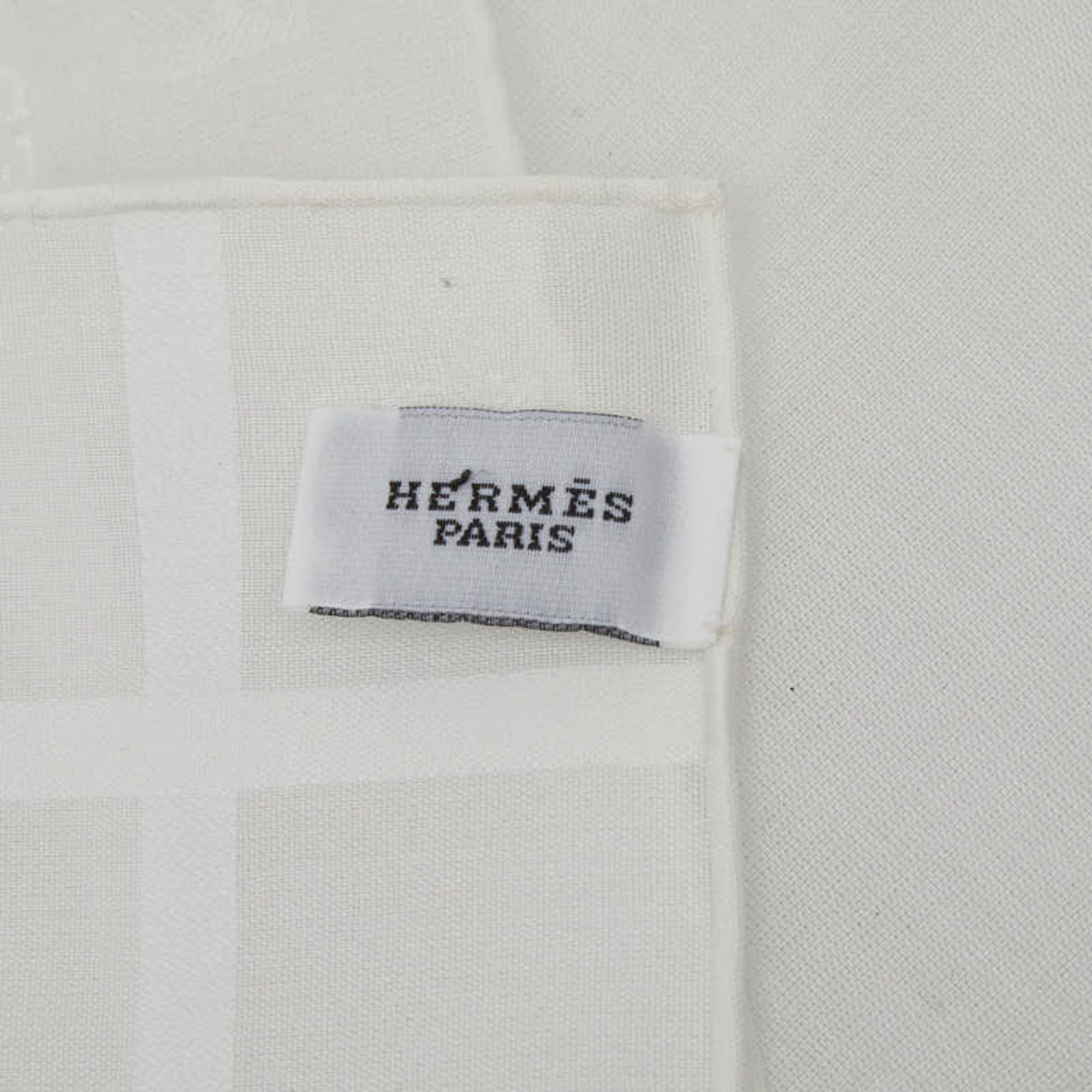 Hermes Hermes Jacquard H Handkerchief, White Cotton, Women's, HERMES Size ONE SIZE - 3 Thumbnail