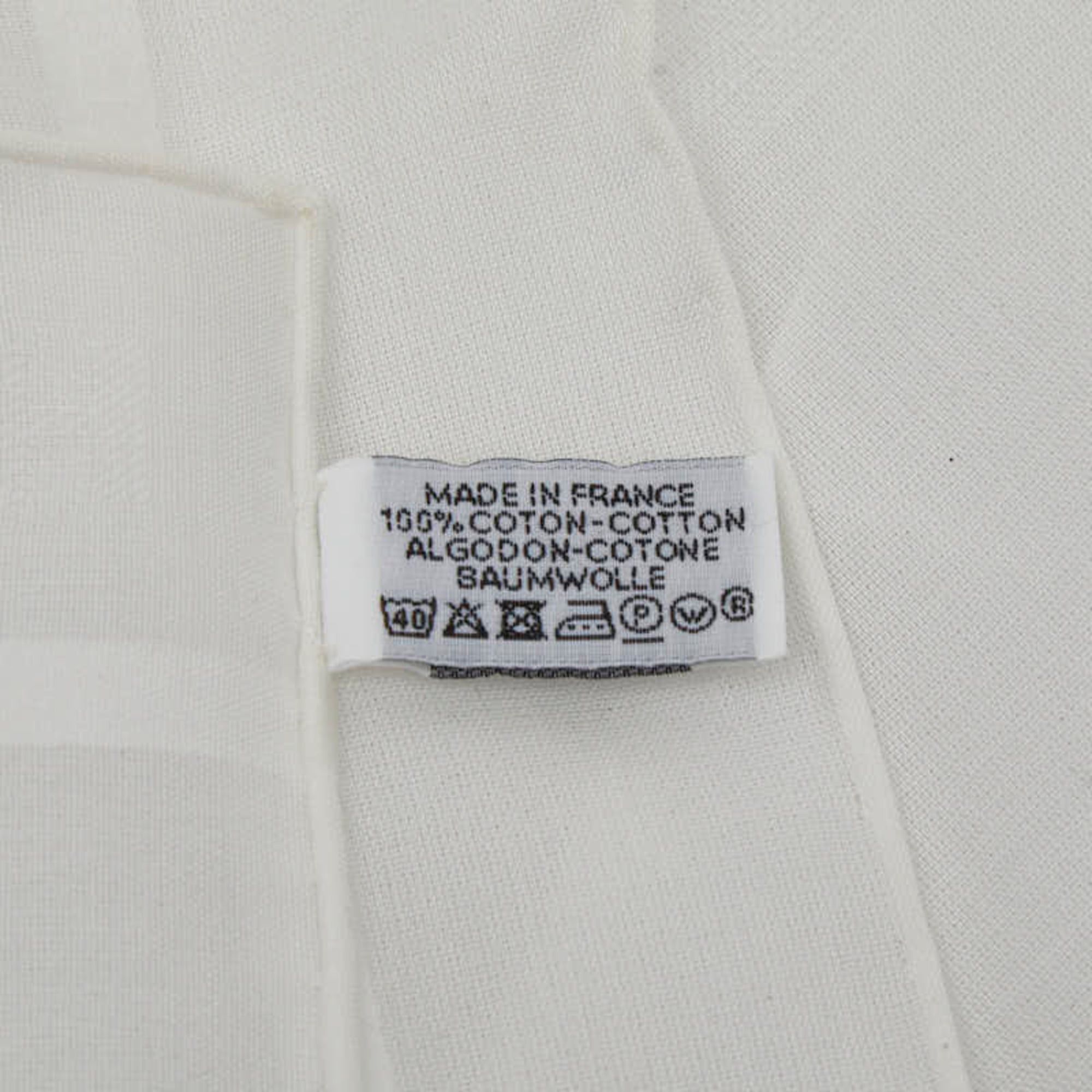 Hermes Hermes Jacquard H Handkerchief, White Cotton, Women's, HERMES Size ONE SIZE - 4 Thumbnail