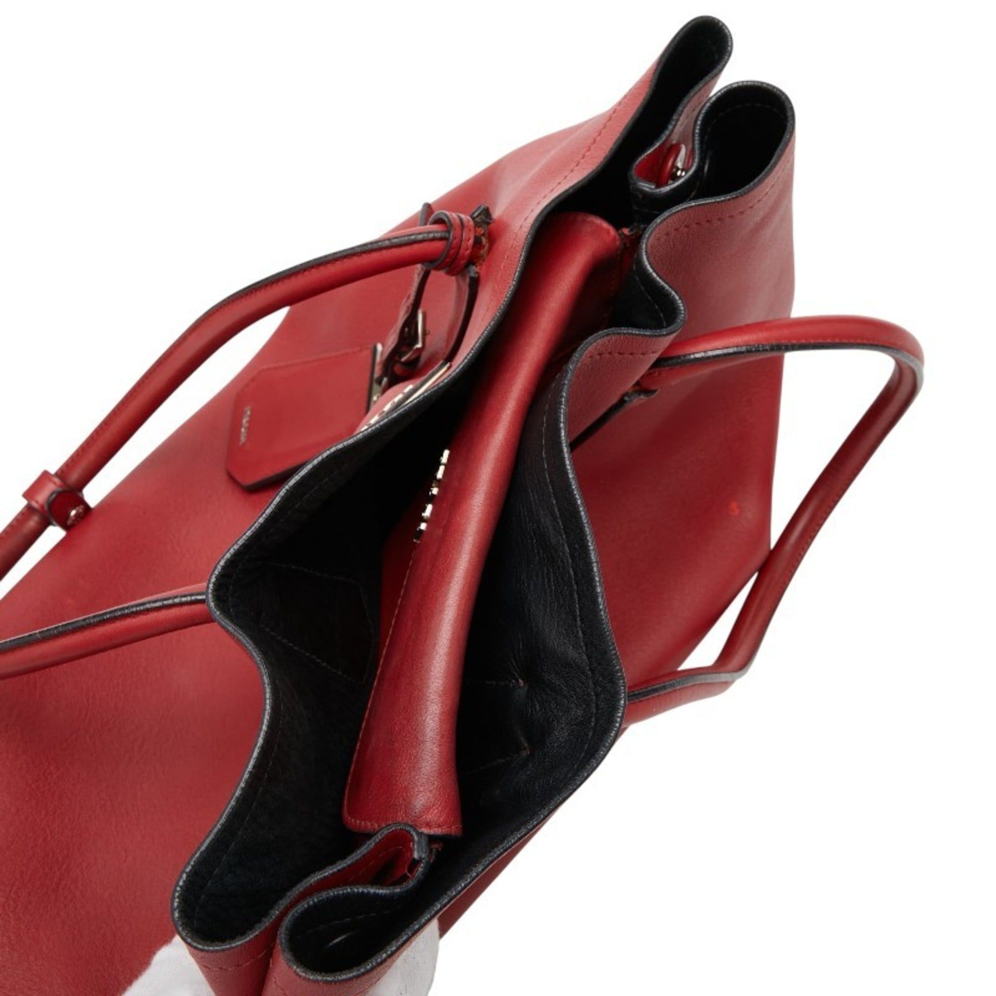 Prada Prada Triangle Logo Plate Tote Bag Shoulder Red Leather Women's PRADA Size ONE SIZE - 10 Thumbnail