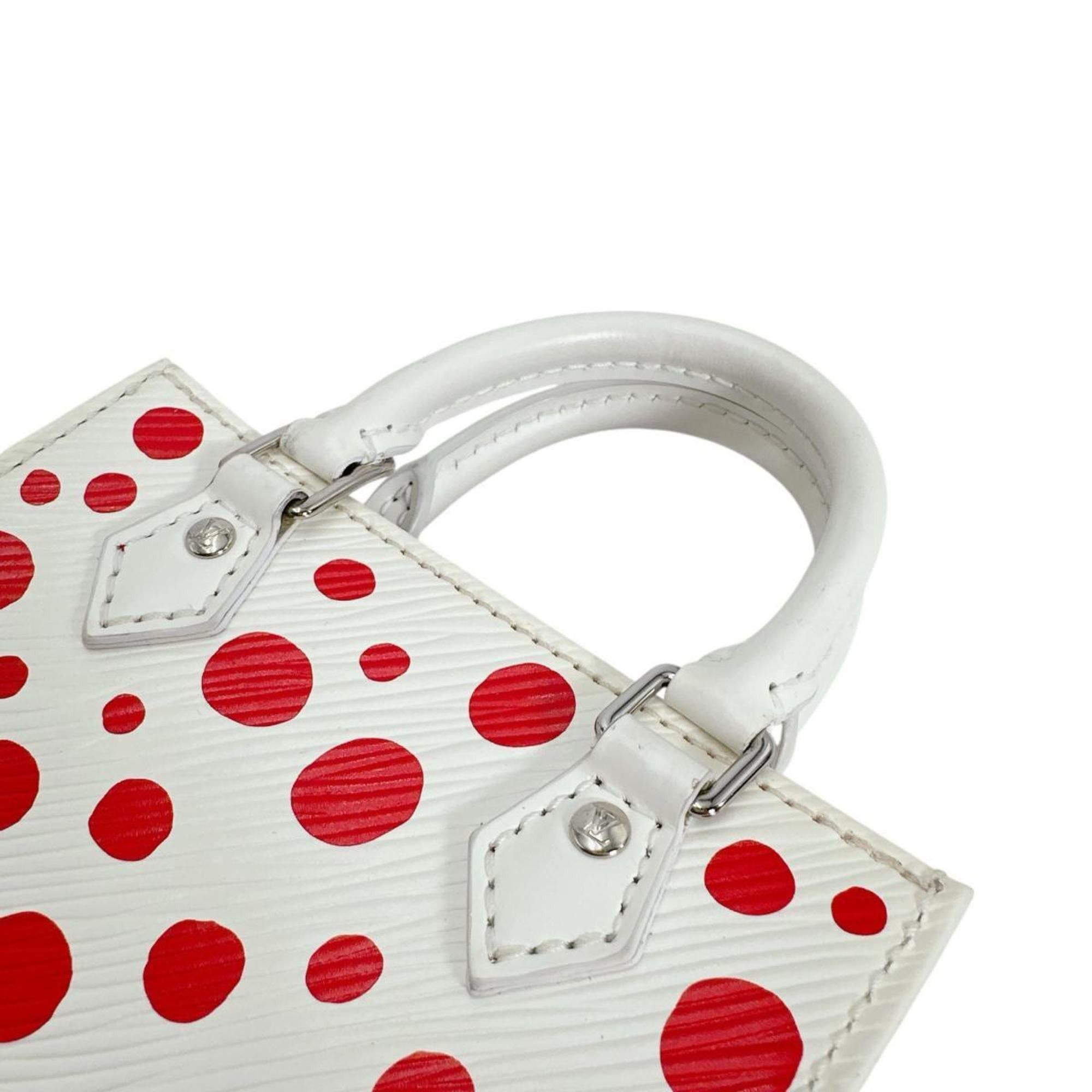 Louis Vuitton Louis Vuitton Petite Sac Plat handbag/shoulder bag in Epi leather featuring Yayoi Kusama, M81986, white Size ONE SIZE - 9 Thumbnail