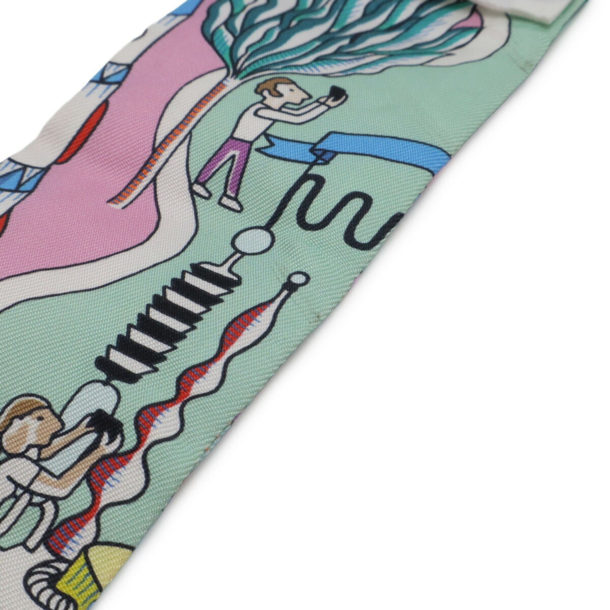 Hermes HERMES TWELL Twilly Scarf/Muffler/Handbag, Exposition Universelle, 100% Silk, Multicolor Size ONE SIZE - 4 Thumbnail