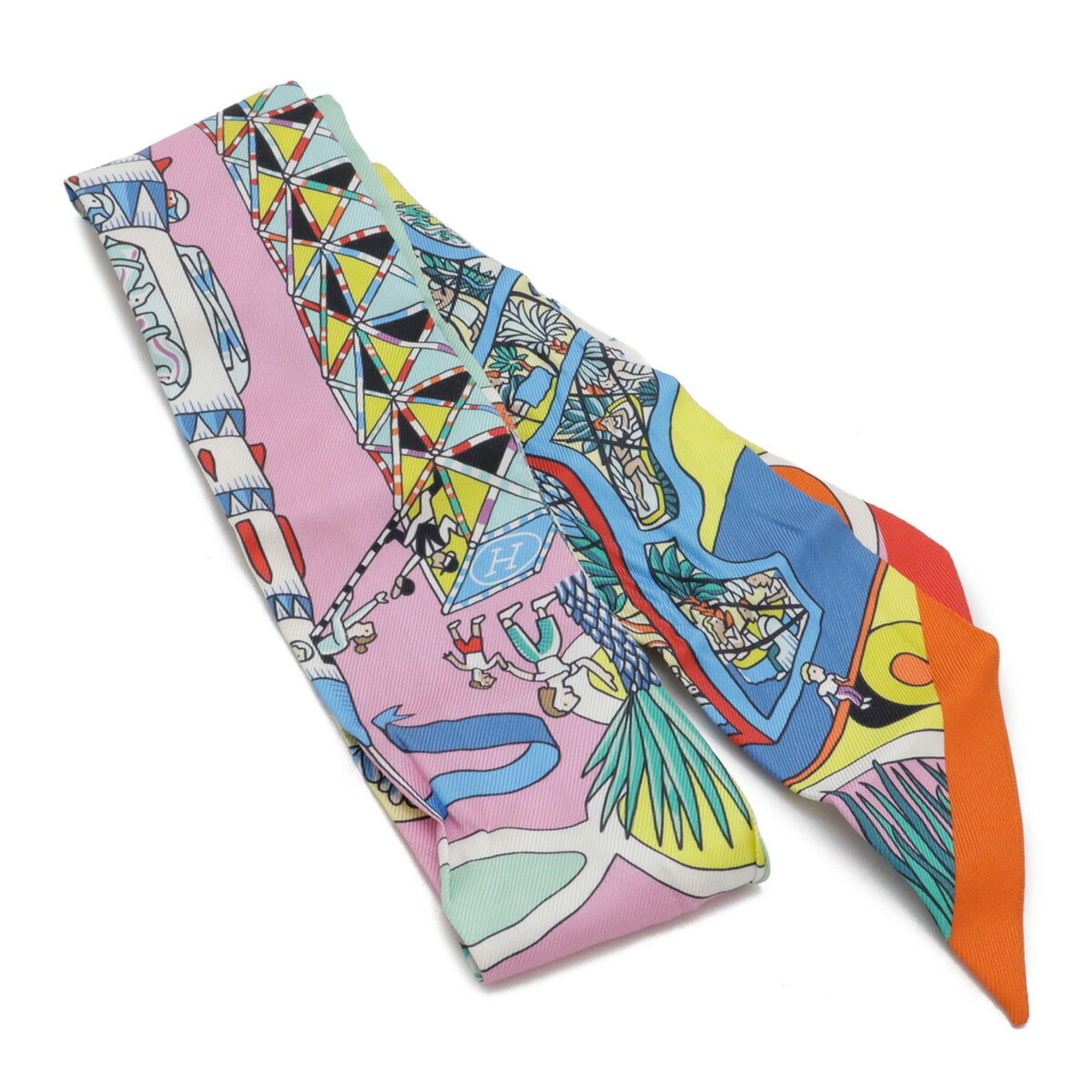 Hermes HERMES TWELL Twilly Scarf/Muffler/Handbag, Exposition Universelle, 100% Silk, Multicolor Size ONE SIZE - 3 Thumbnail