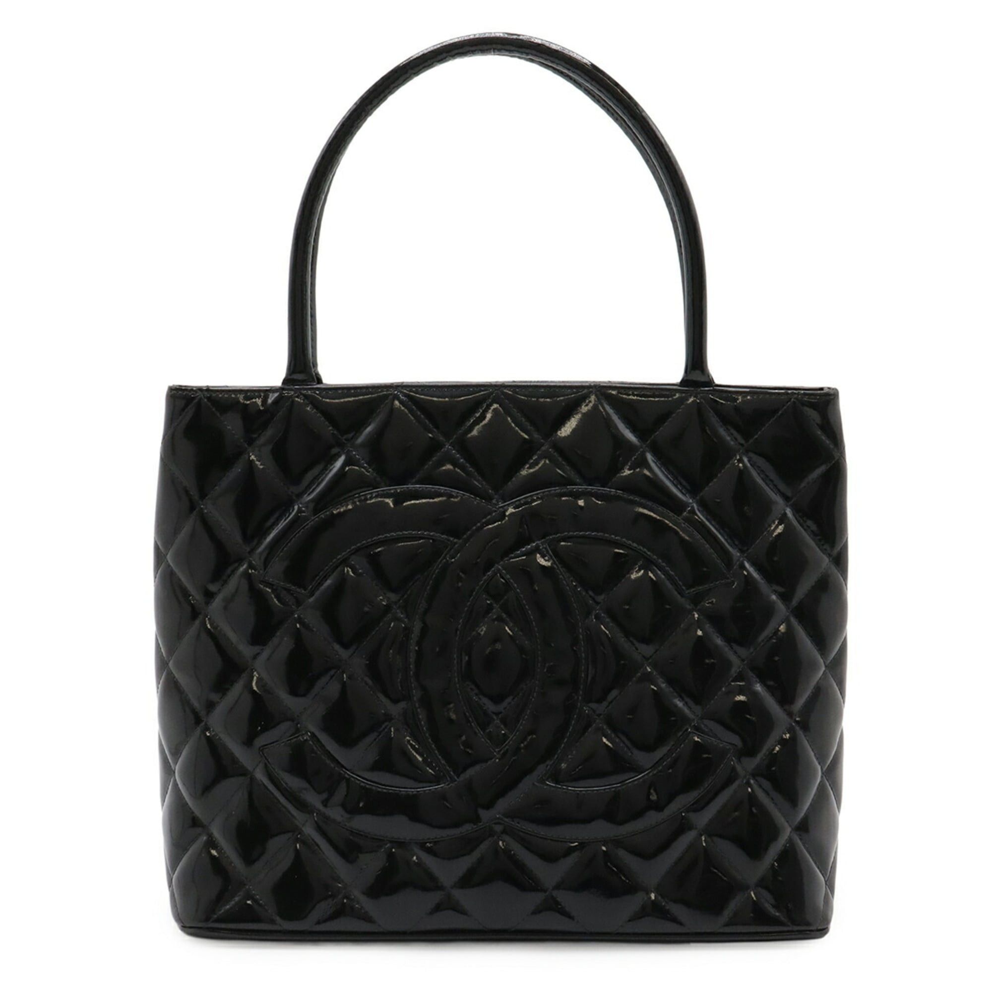 Chanel CHANEL Matelasse Coco Mark Reissue Tote Bag Shoulder in Enamel Leather and Black (A01804) Size ONE SIZE - 2 Thumbnail