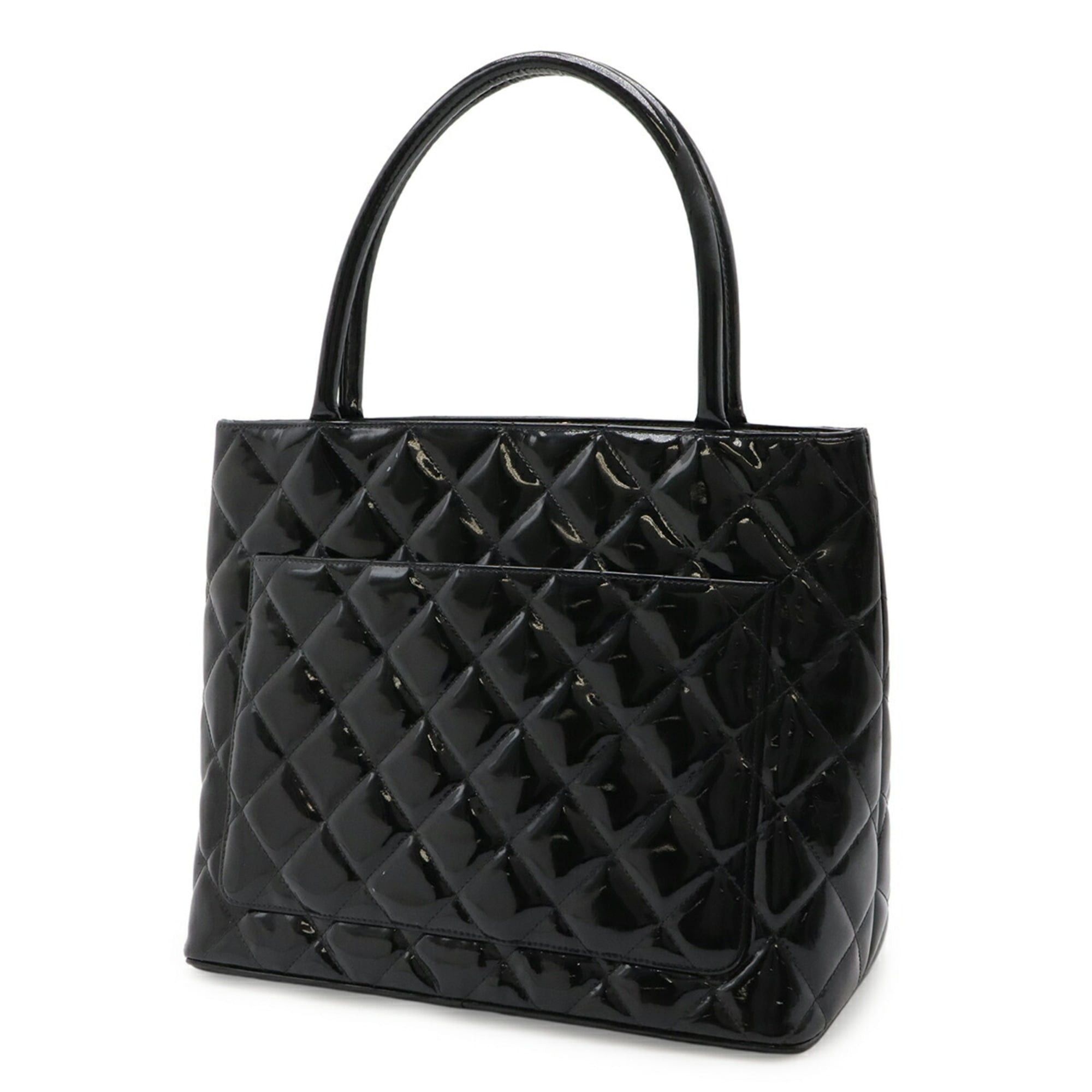Chanel CHANEL Matelasse Coco Mark Reissue Tote Bag Shoulder in Enamel Leather and Black (A01804) Size ONE SIZE - 3 Thumbnail
